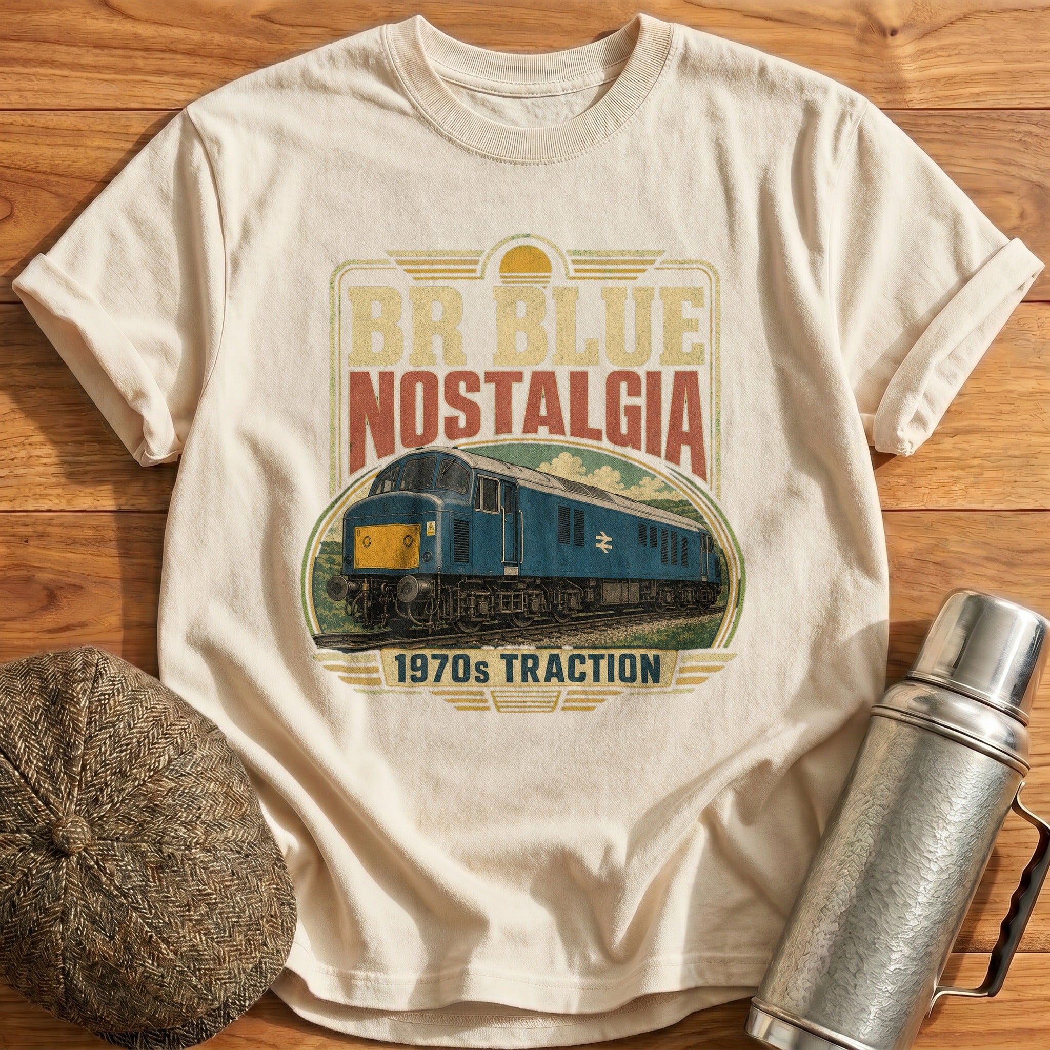 Br Blue Nostalgia T-Shirt - Natural