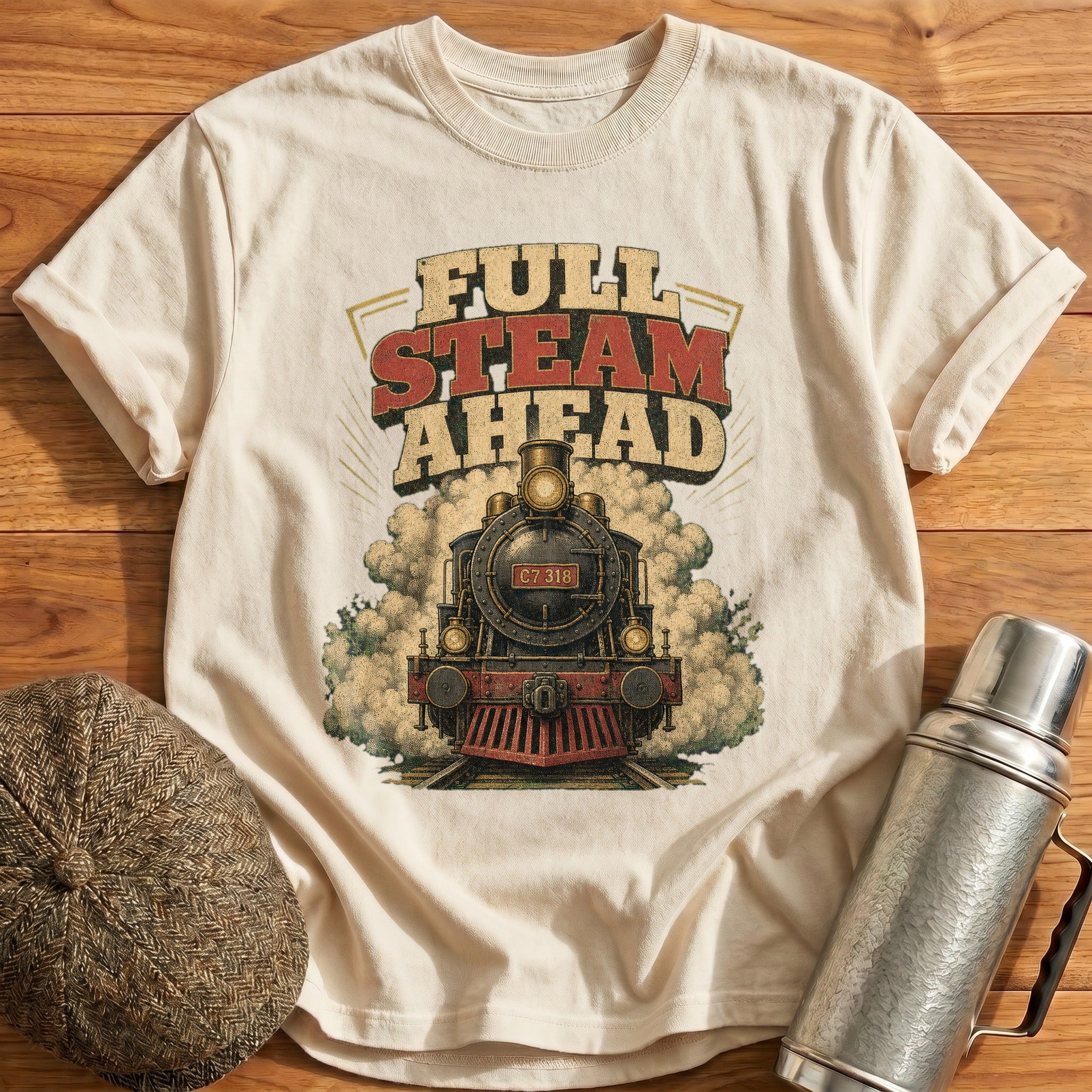 Full Steam Ahead II T-Shirt - Natural