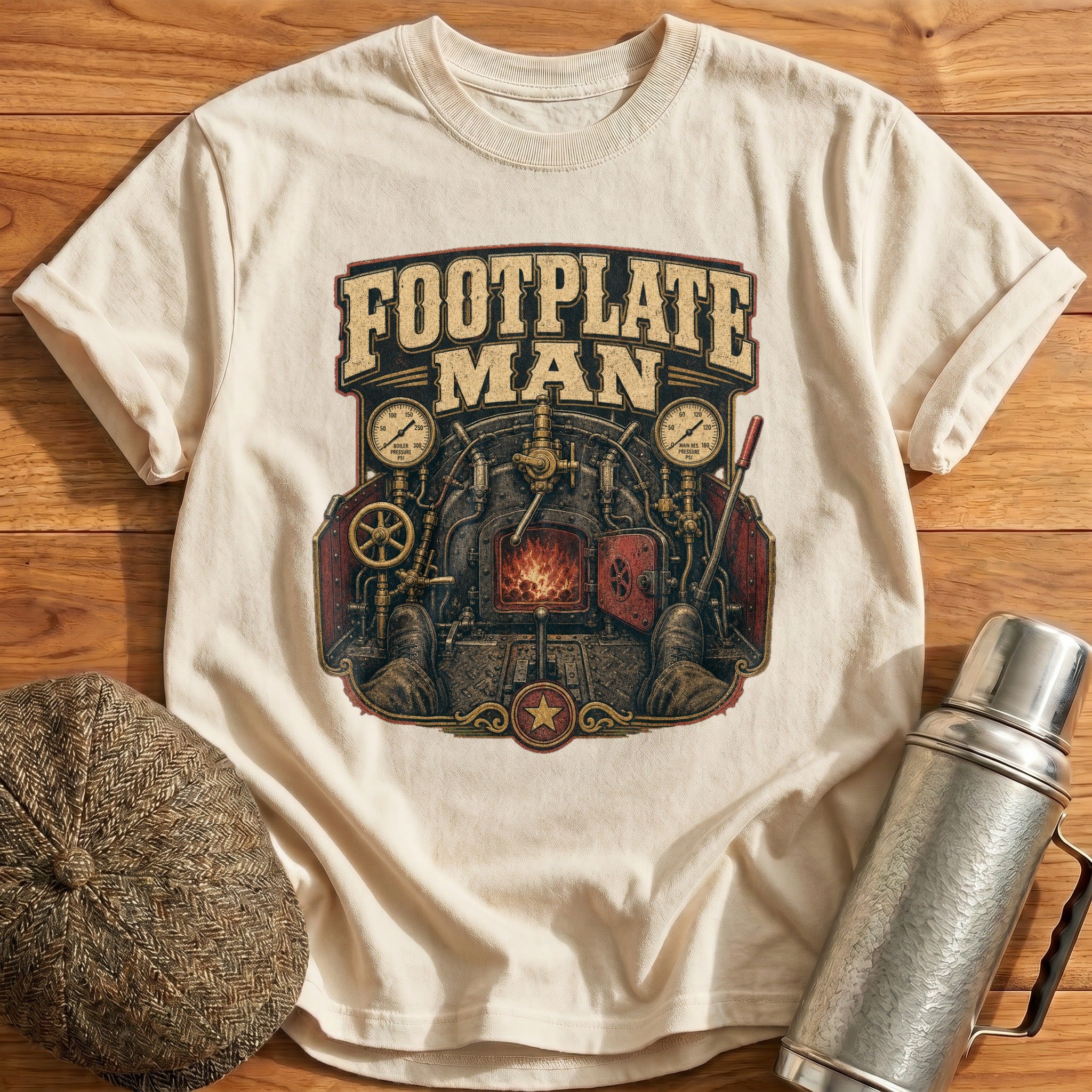 Footplate Man T-Shirt - Natural