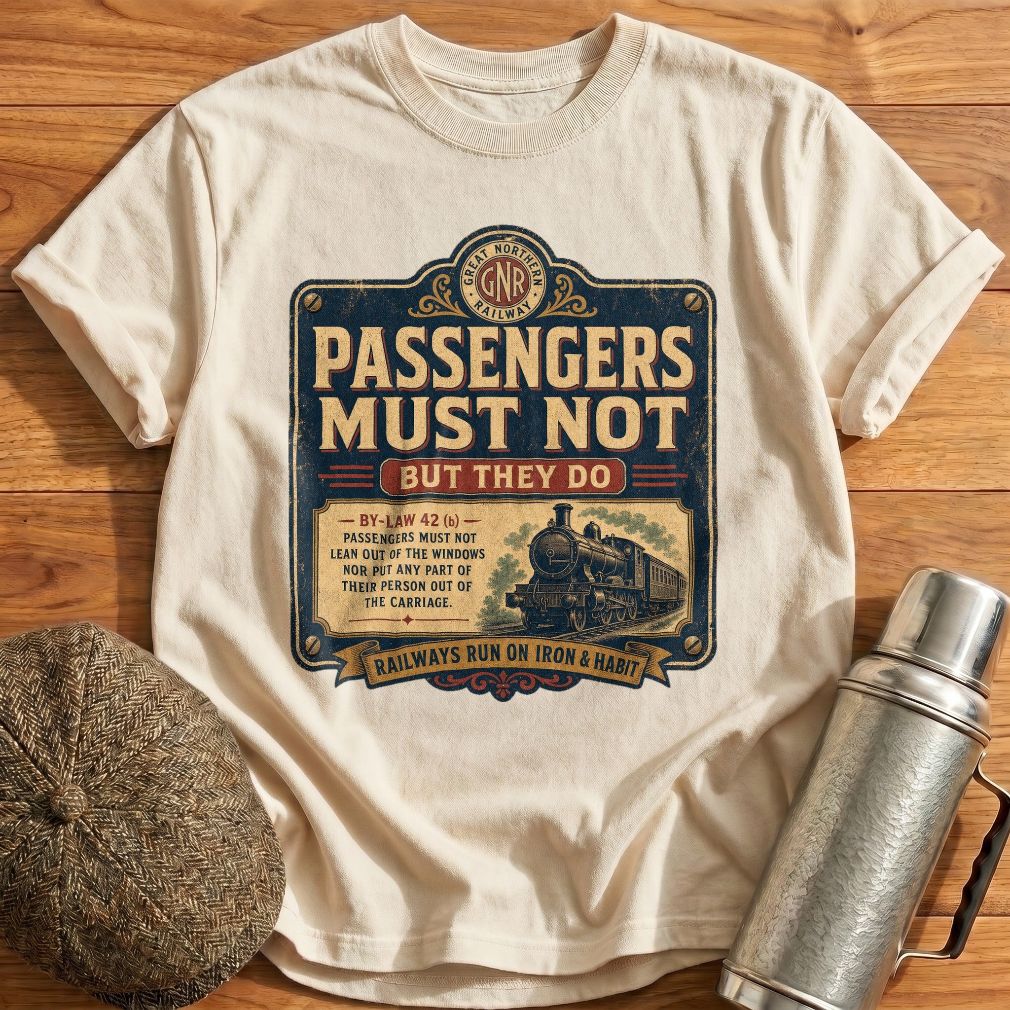 Passengers Must not T-Shirt - Natural
