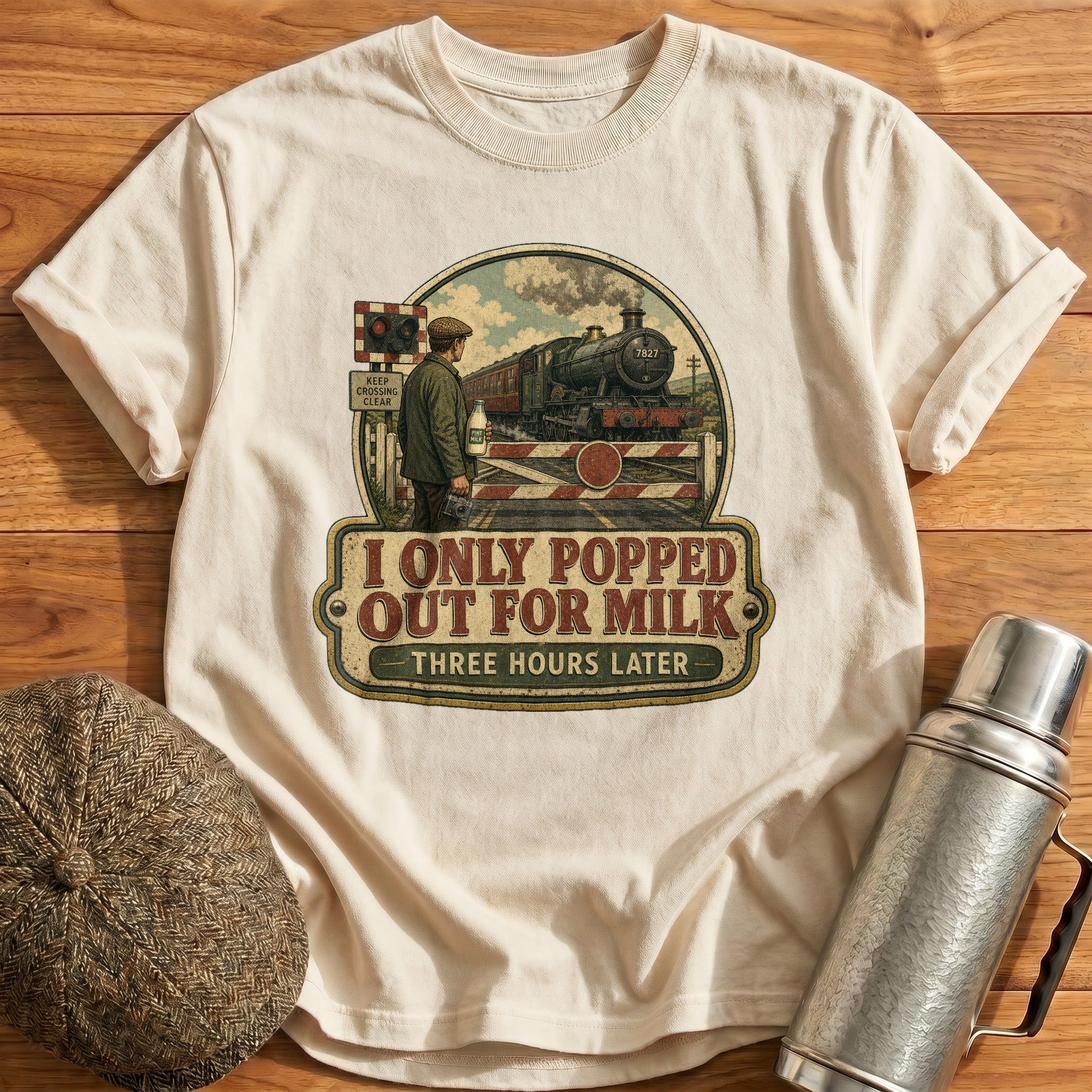 I Only Popped Out for Milk T-Shirt - Natural