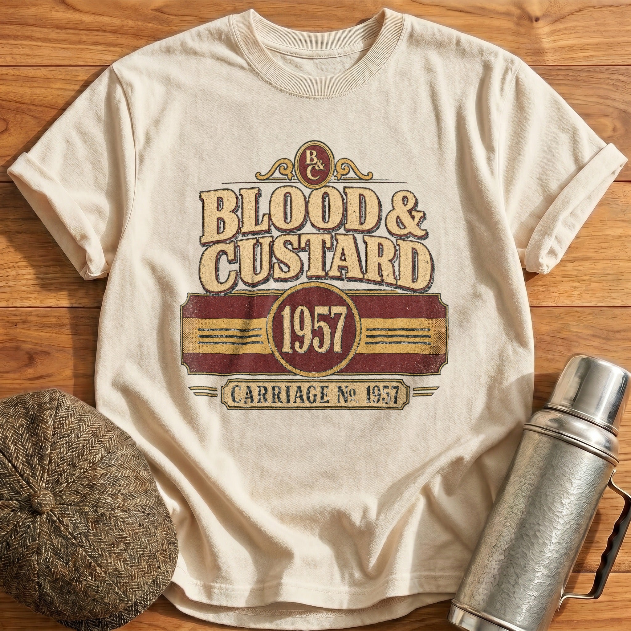 Blood & Custard Running T-Shirt - Natural