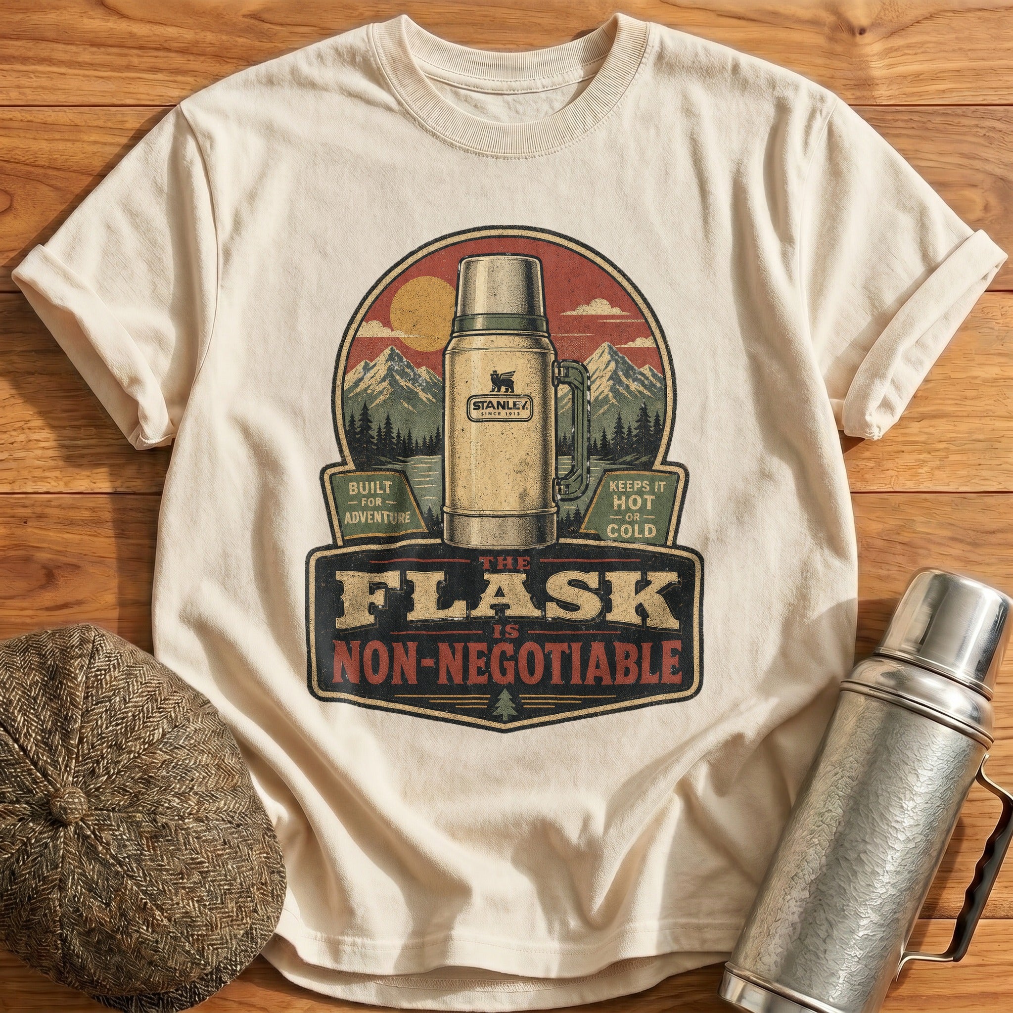 Flask Non-Negotiable T-Shirt - Natural