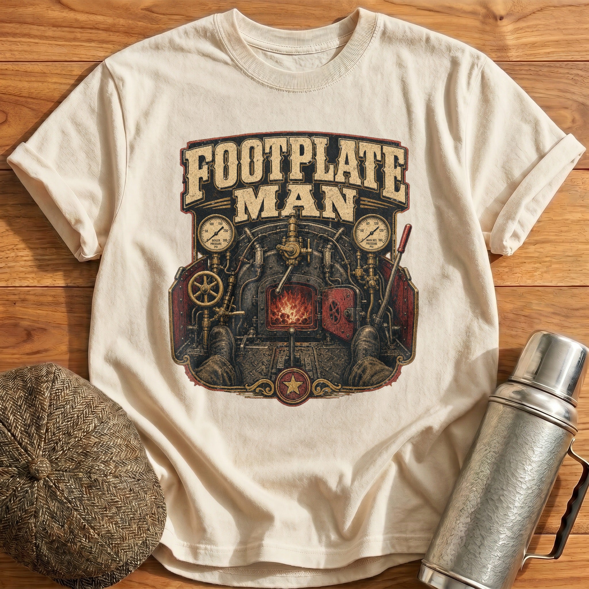 Footplate Man T-Shirt - Natural