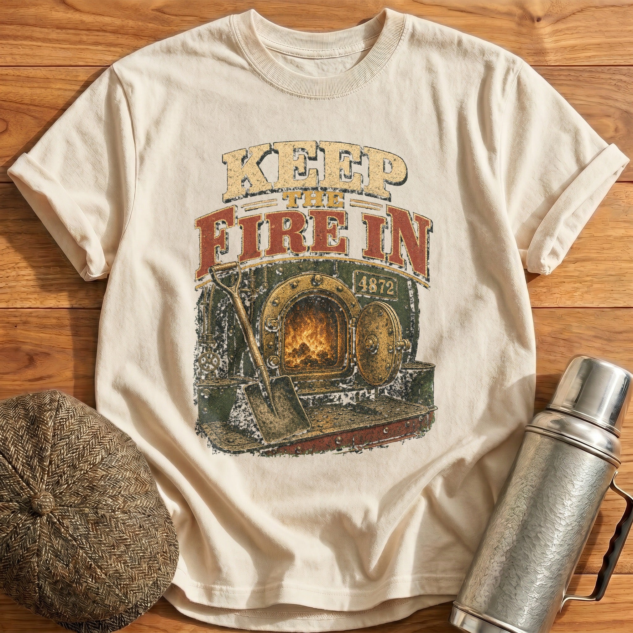 Keep the Fire In T-Shirt - Natural