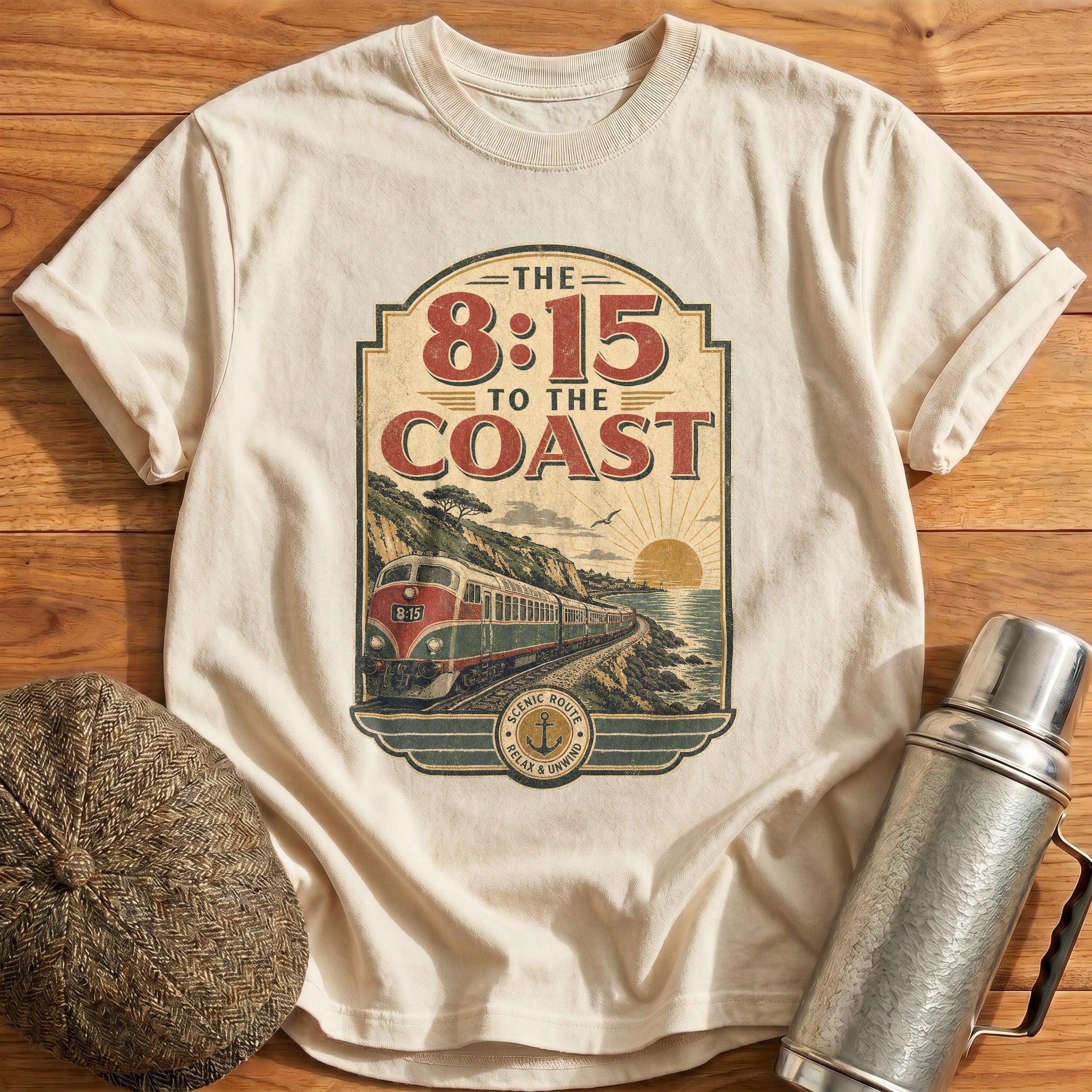 Scenic Route to the Coast T-Shirt - Natural