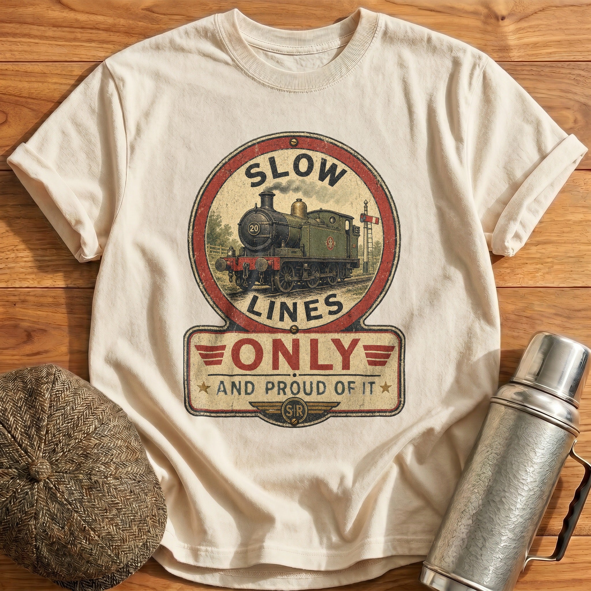 Slow Lines Only T-Shirt - Natural