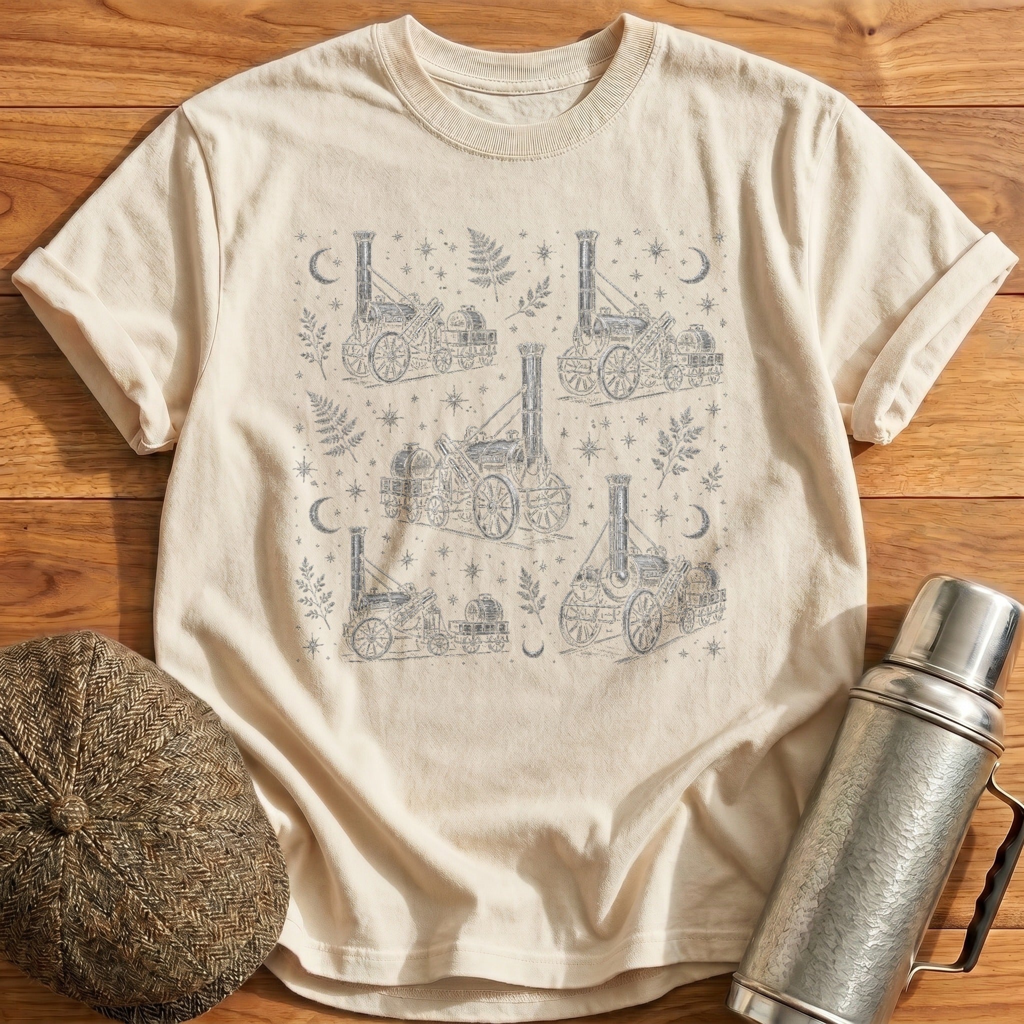 Stephenson's Rocket Contained Print T-Shirt - Natural