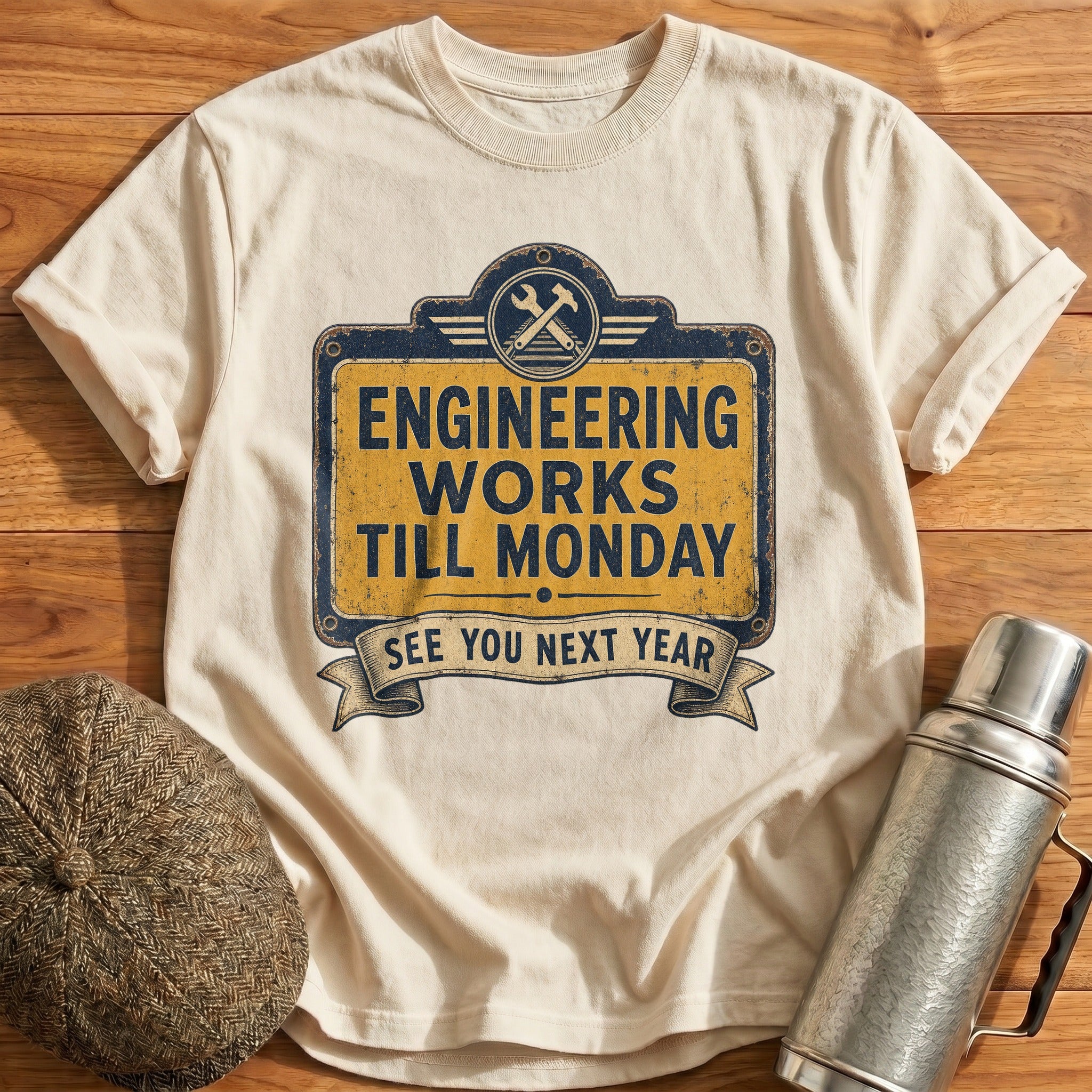 Works Until Monday T-Shirt - Natural