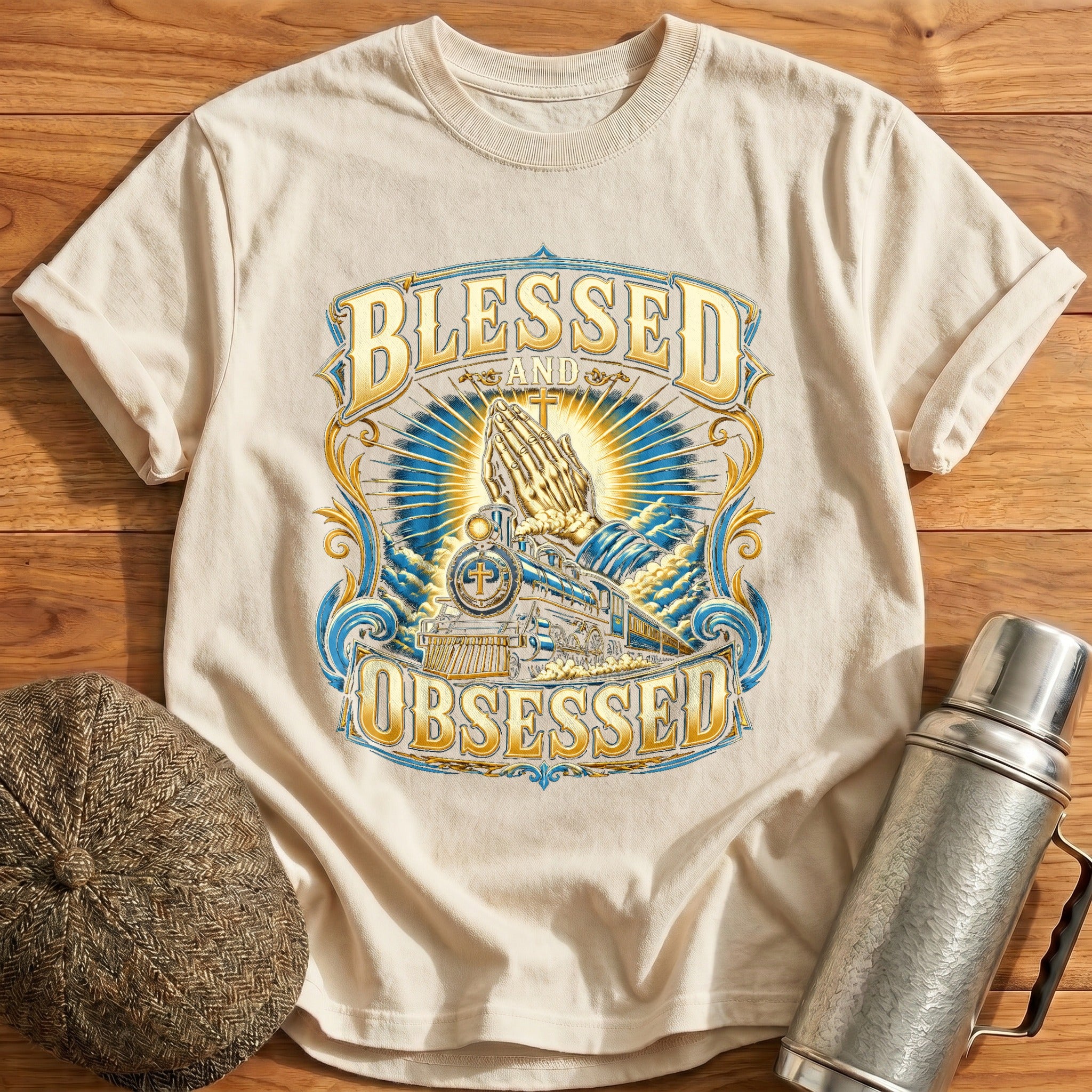 Blessed Obsessed Train T-Shirt - Natural