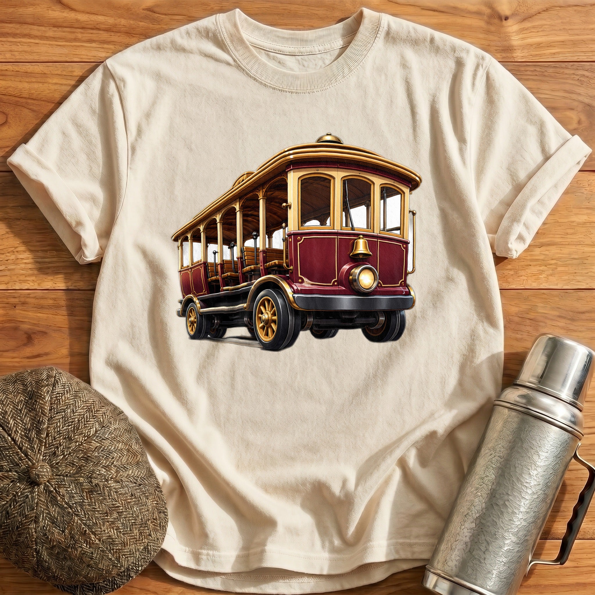 Cablecar Front34 T-Shirt - Natural