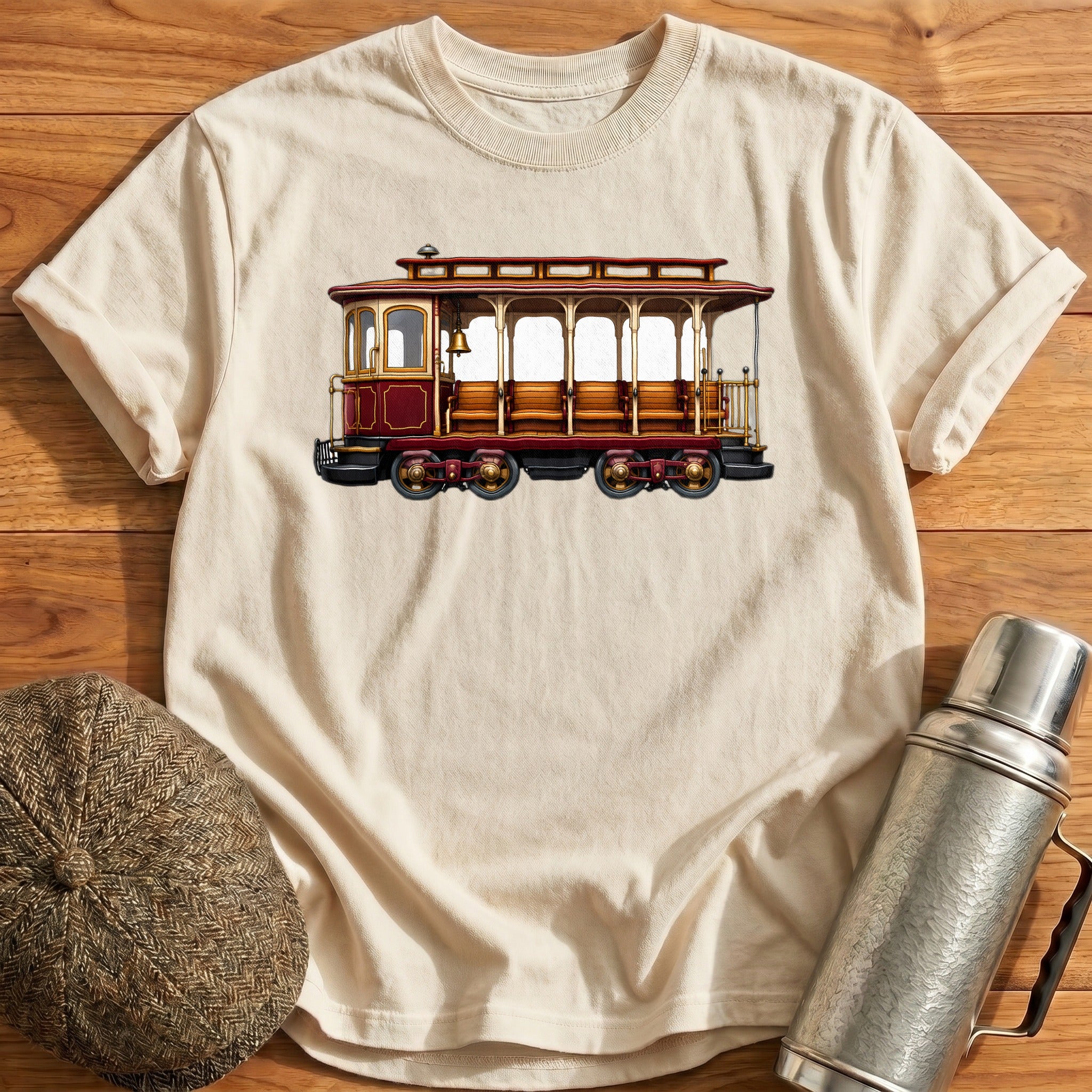 Cablecar Side T-Shirt - Natural