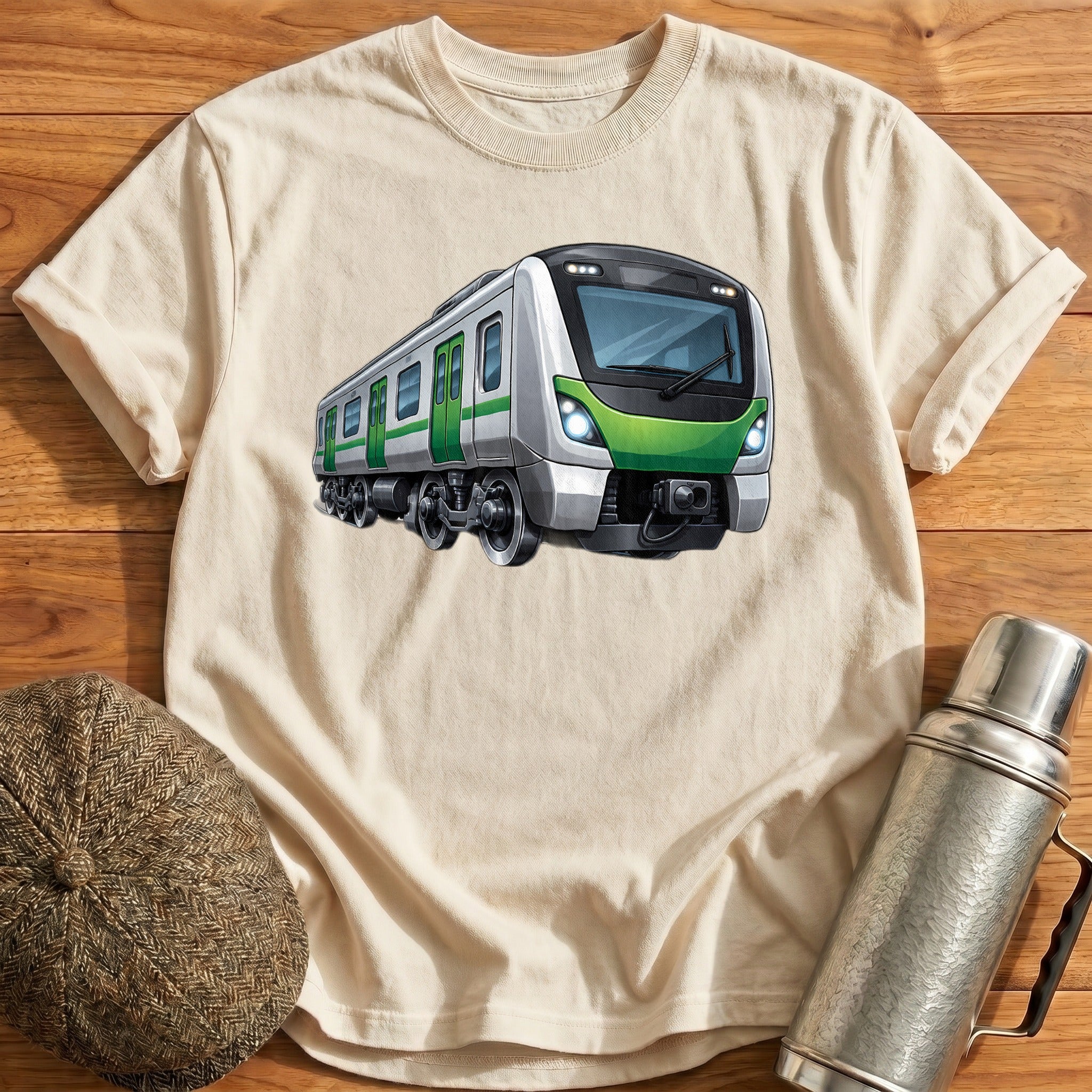 Metrotrain Front34 T-Shirt - Natural
