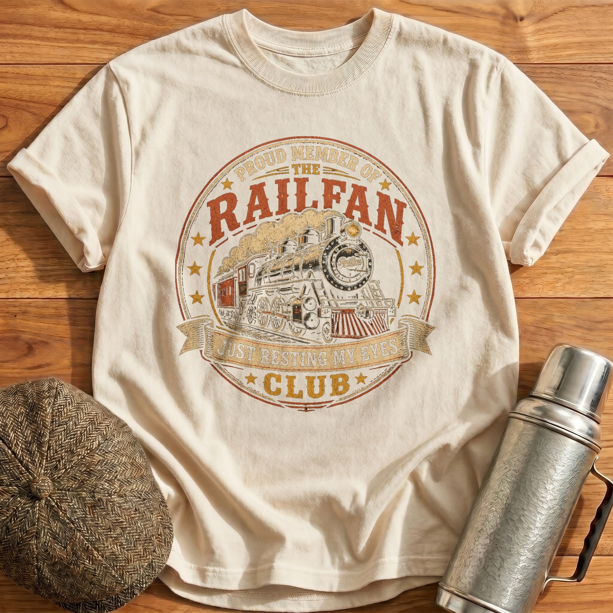 Resting Eyes Club Emblem T-Shirt - Natural