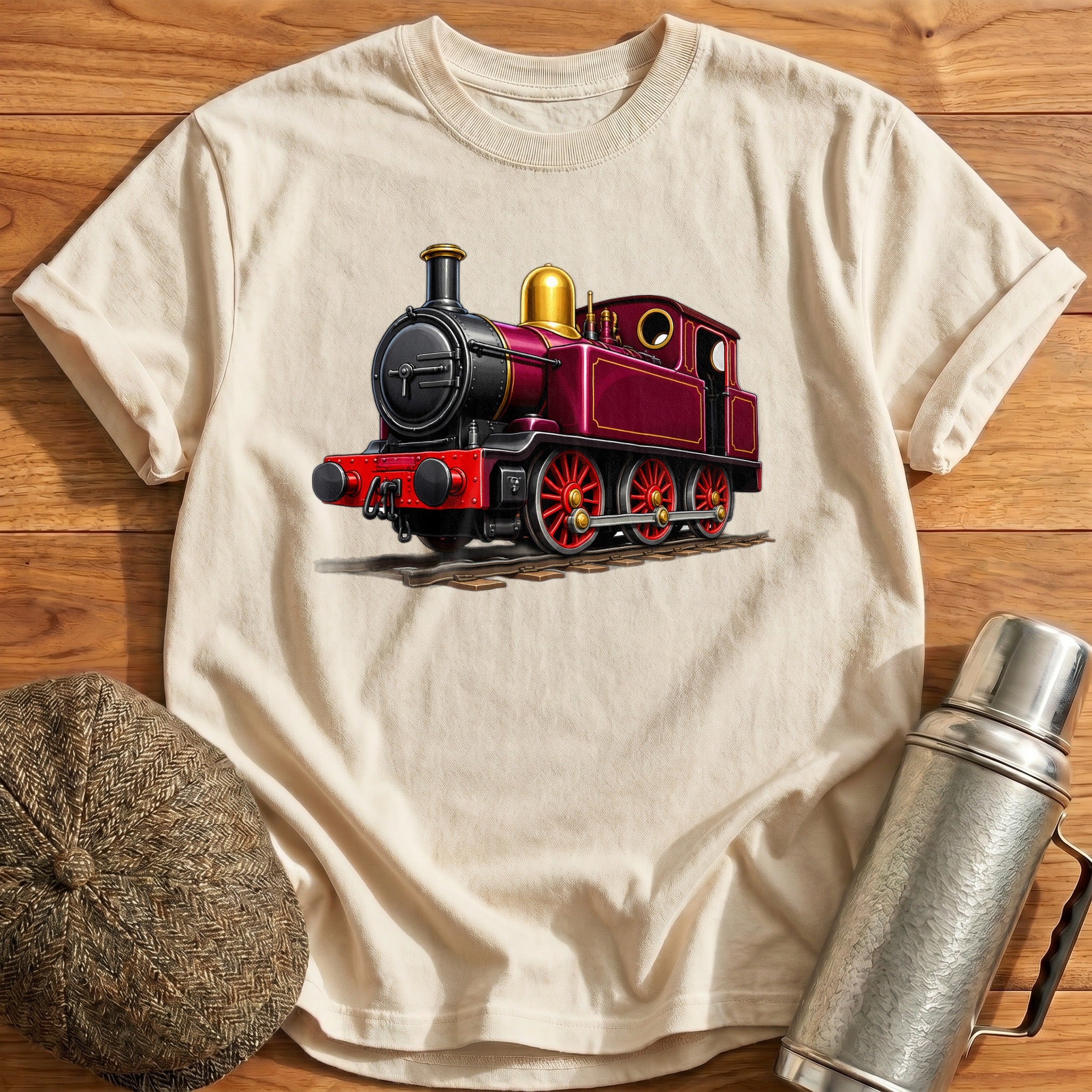 Tankengine Front34 T-Shirt - Natural