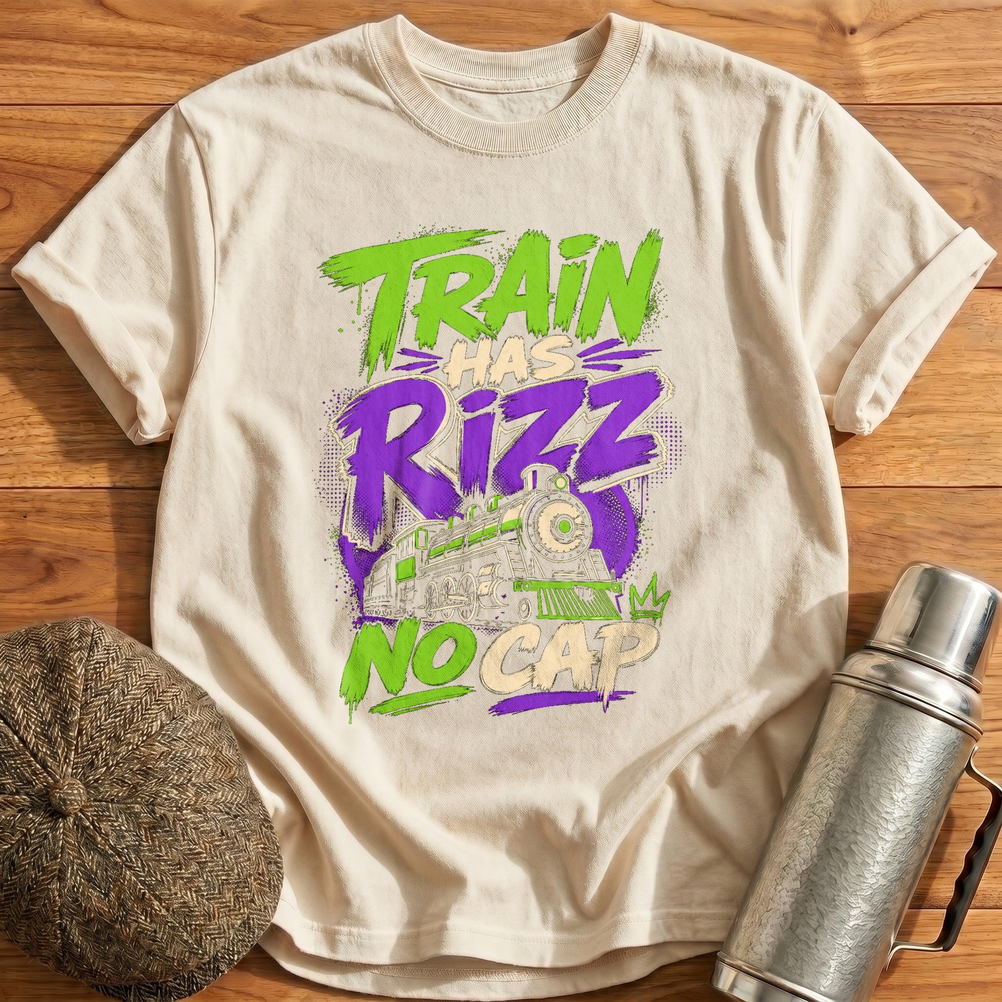 Train Has Rizz T-Shirt - Natural
