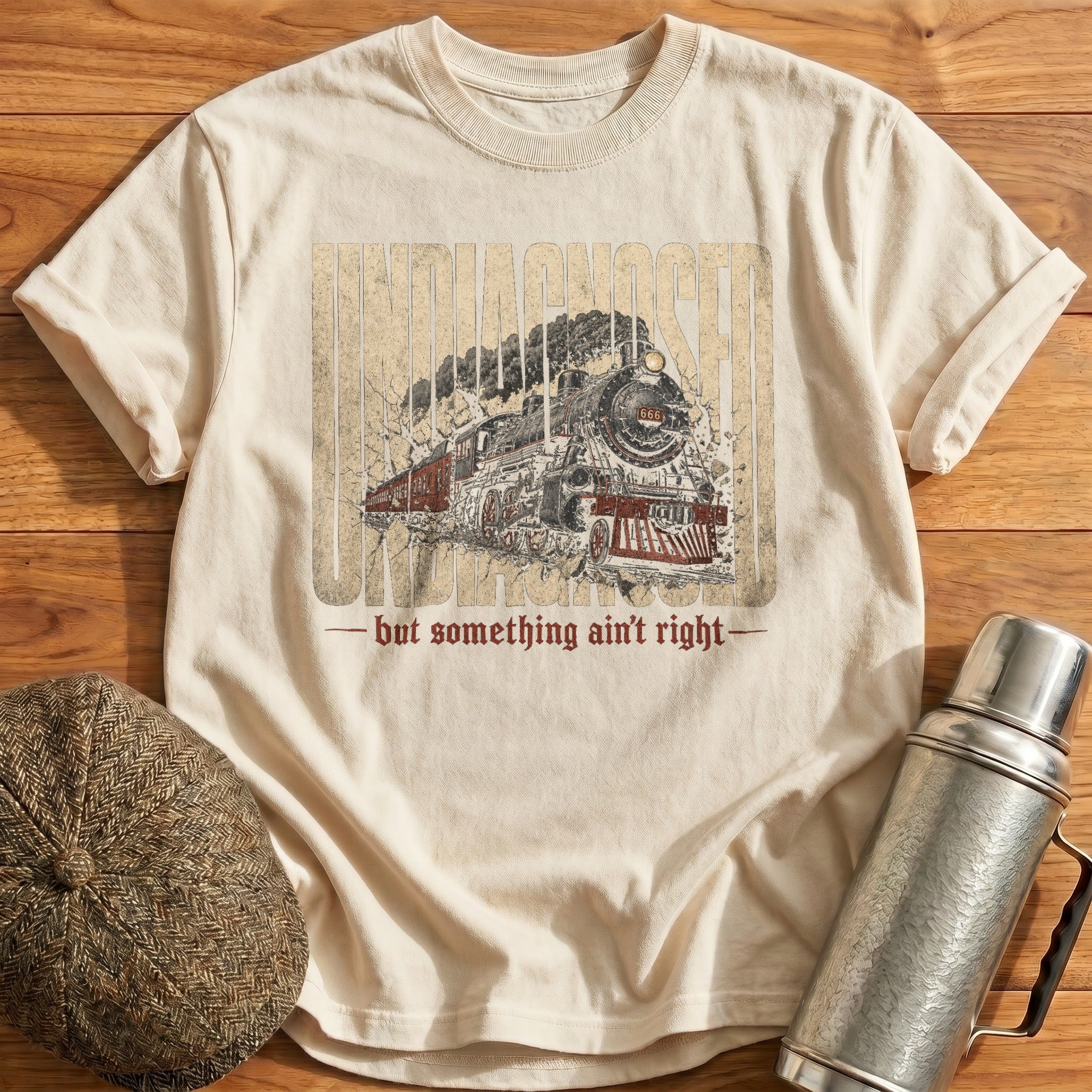 Undiagnosed Big Locomotive T-Shirt - Natural