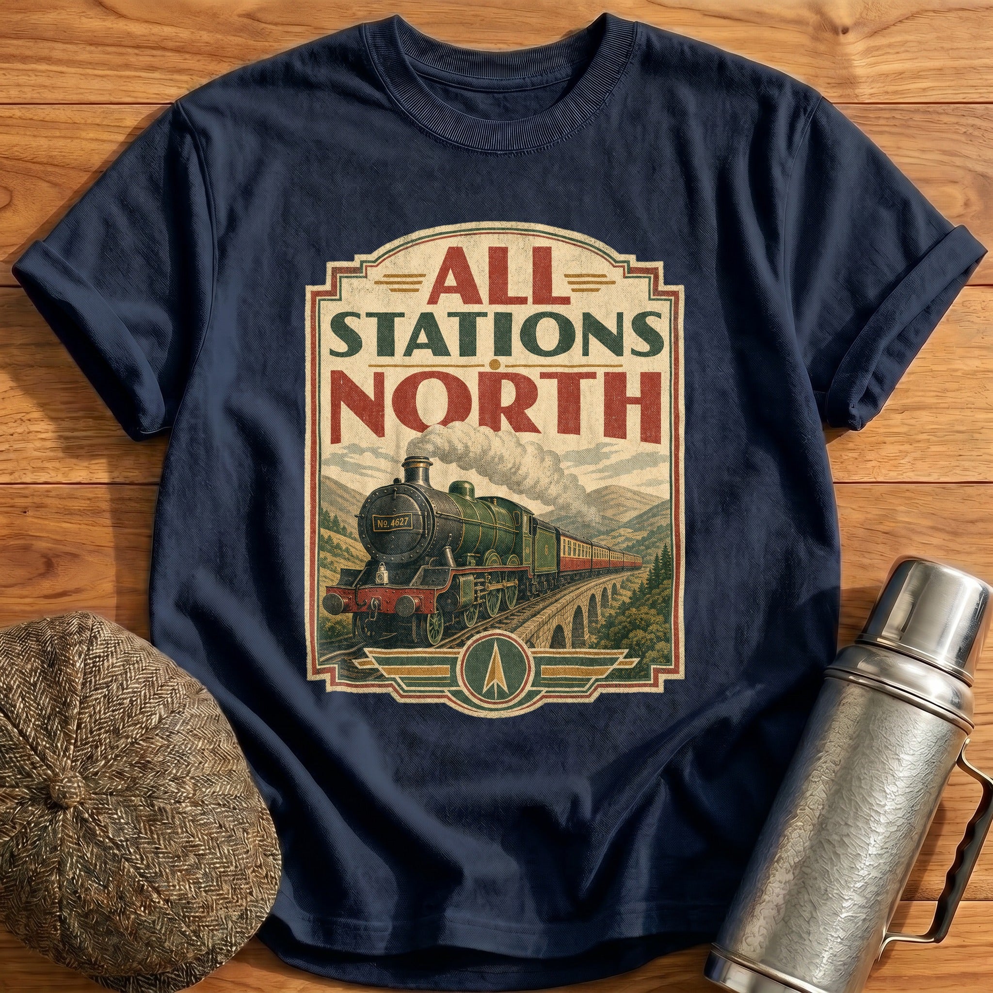 All Stations North T-Shirt - Navy