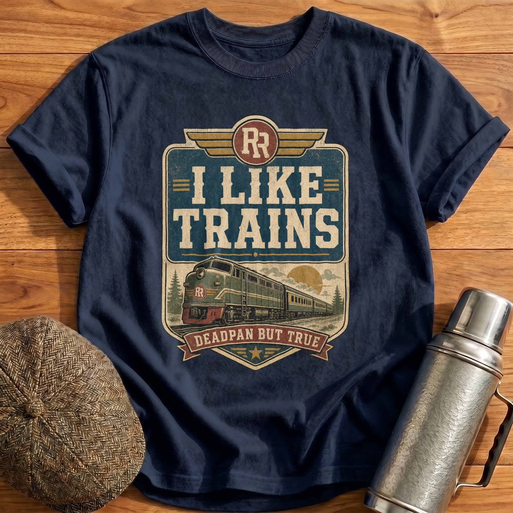 I Like Trains T-Shirt - Navy