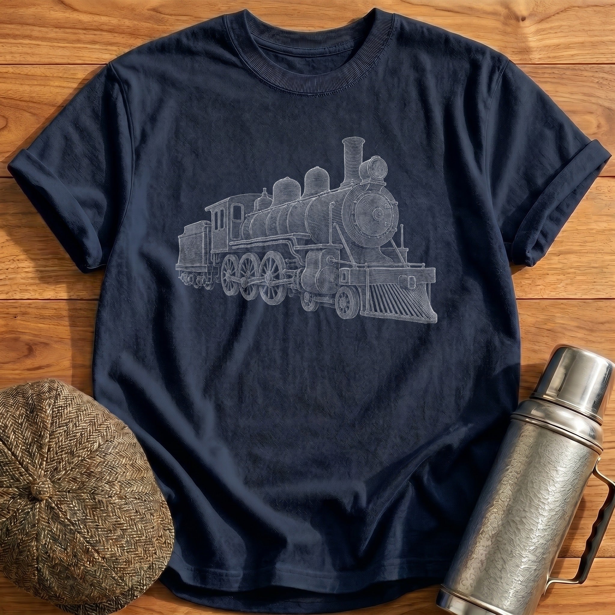Steam Loco Three-Quarter T-Shirt - Navy