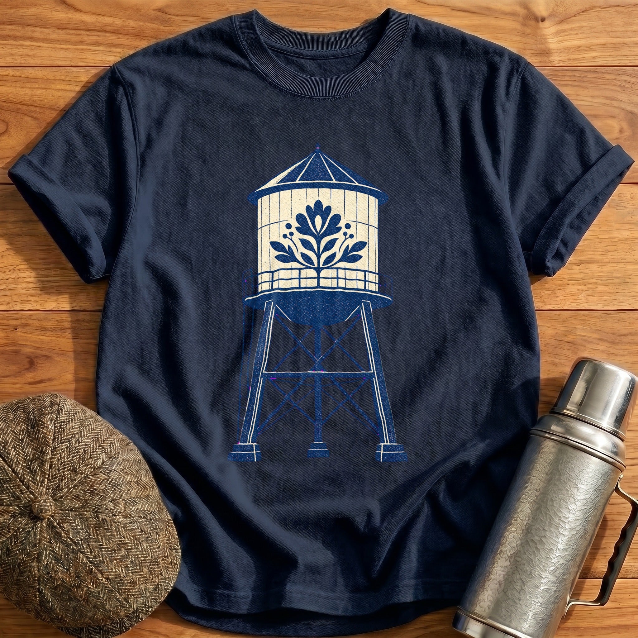 Water Tower T-Shirt - Navy