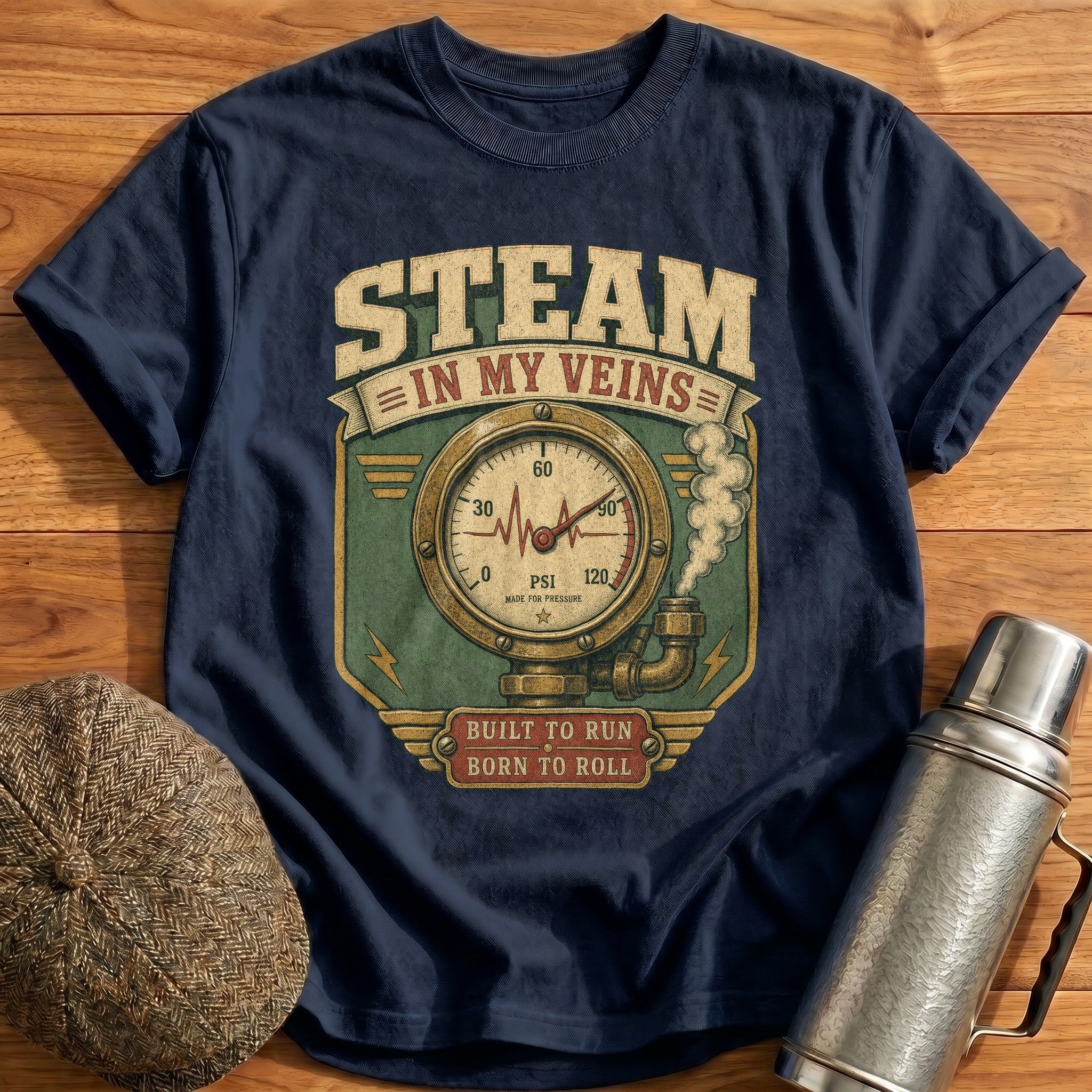 Steam in my Veins II T-Shirt - Navy