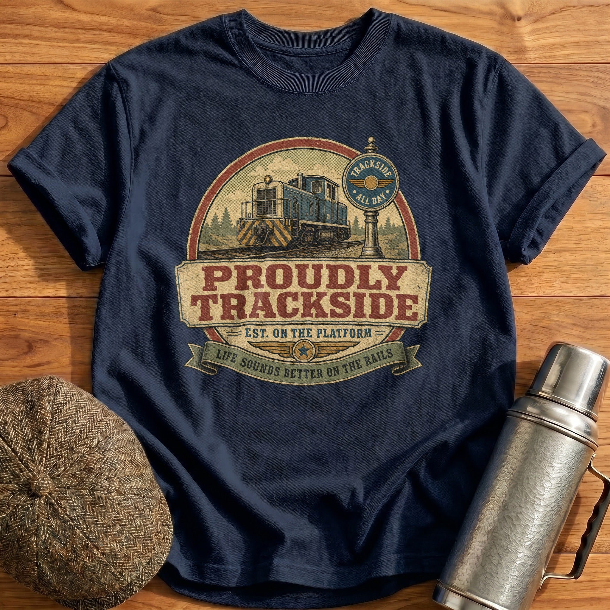 Proudly Trackside T-Shirt - Navy