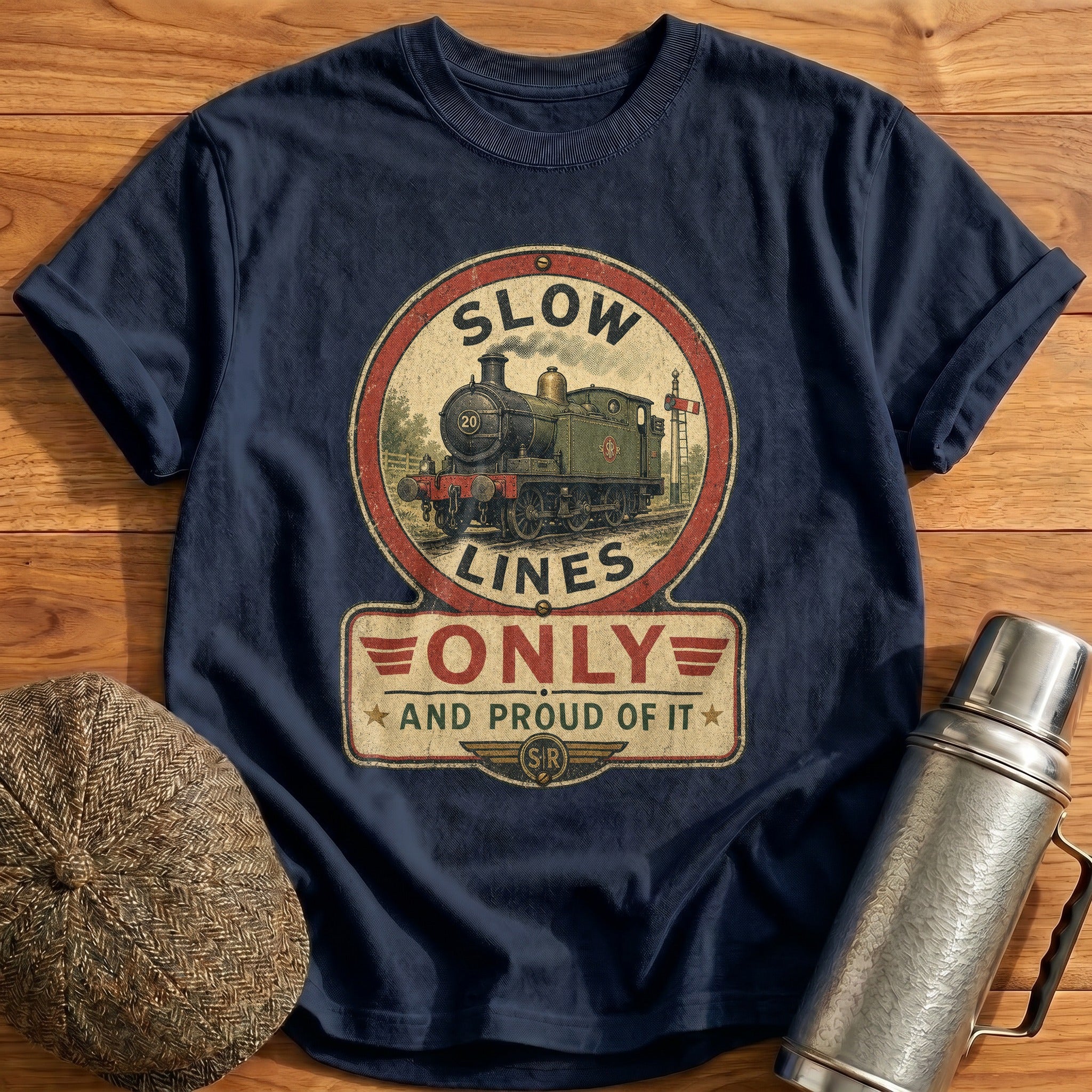 Slow Lines Only T-Shirt - Navy