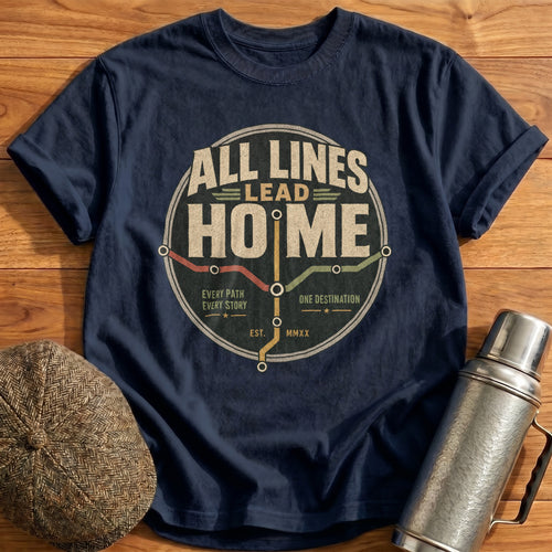 All Lines Lead Home T-Shirt - Navy