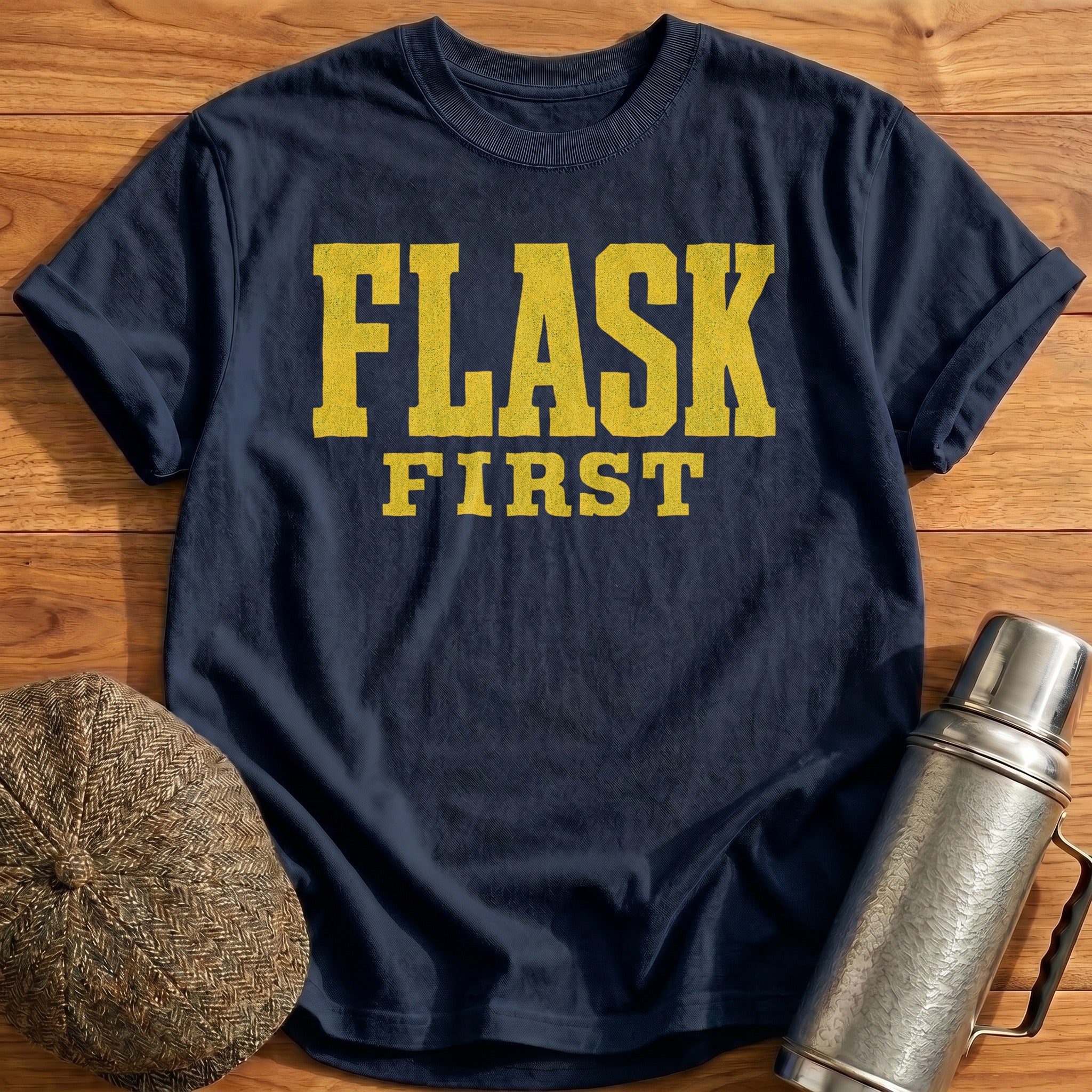 Flask First T-Shirt - Navy