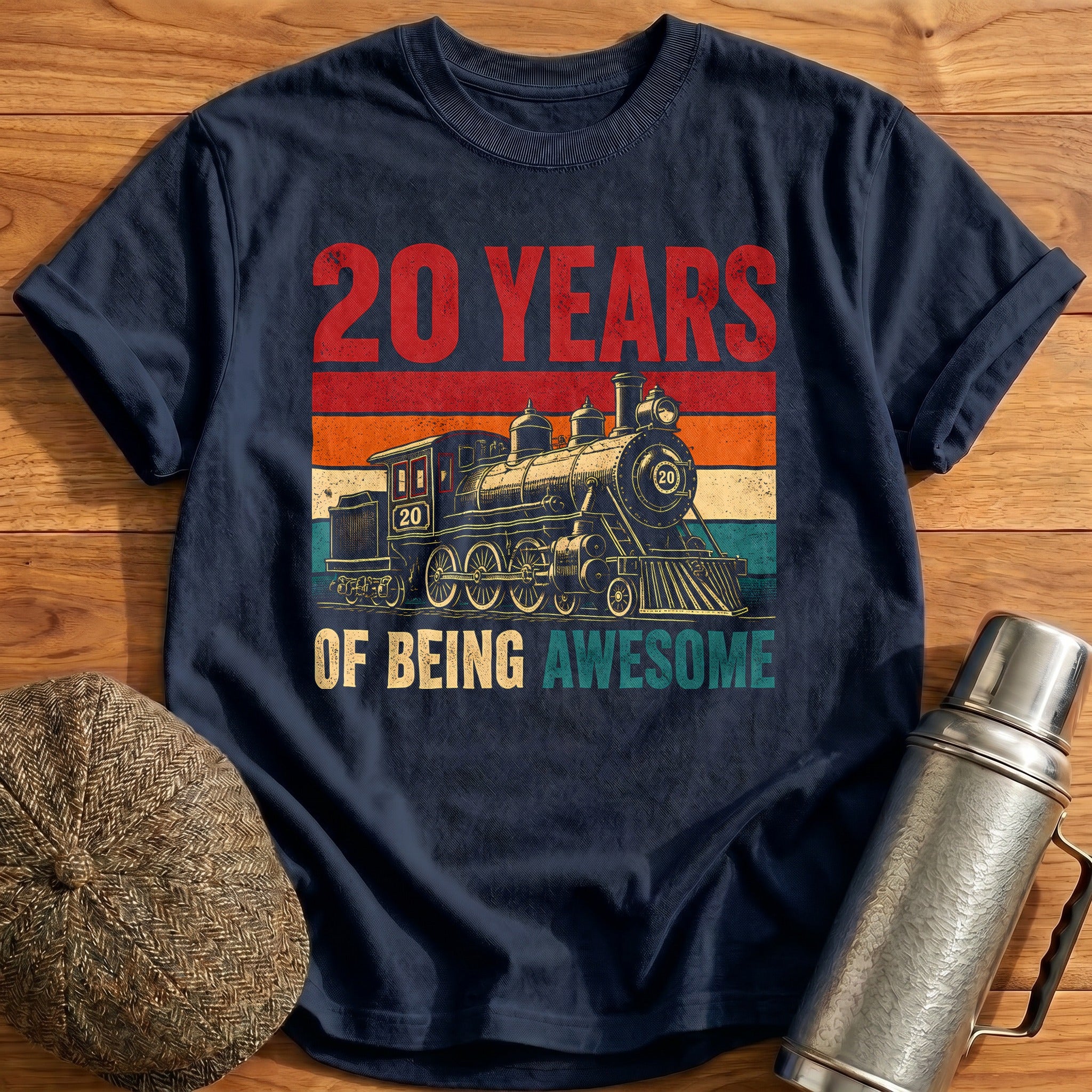 20 Being Awesome T-Shirt - Navy