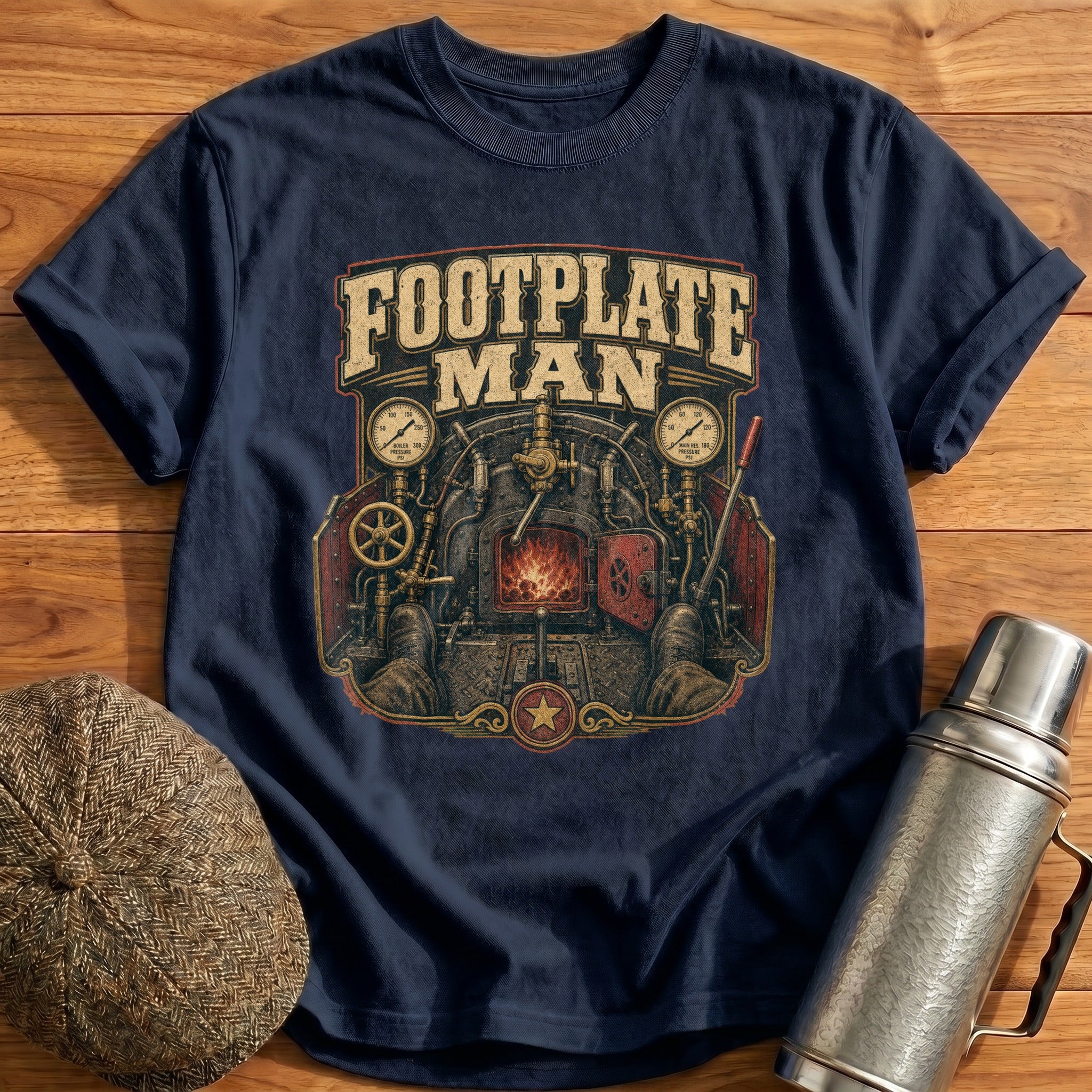 Footplate Man T-Shirt - Navy