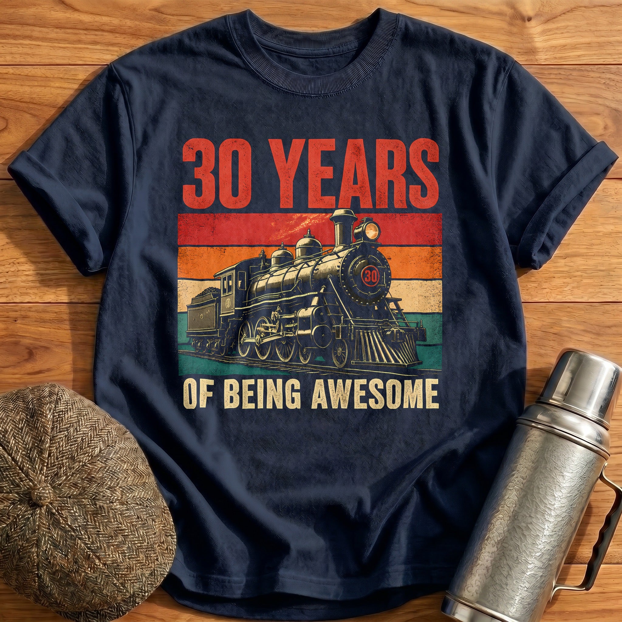 30 Being Awesome T-Shirt - Navy