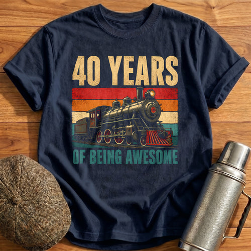 40 Being Awesome T-Shirt - Navy