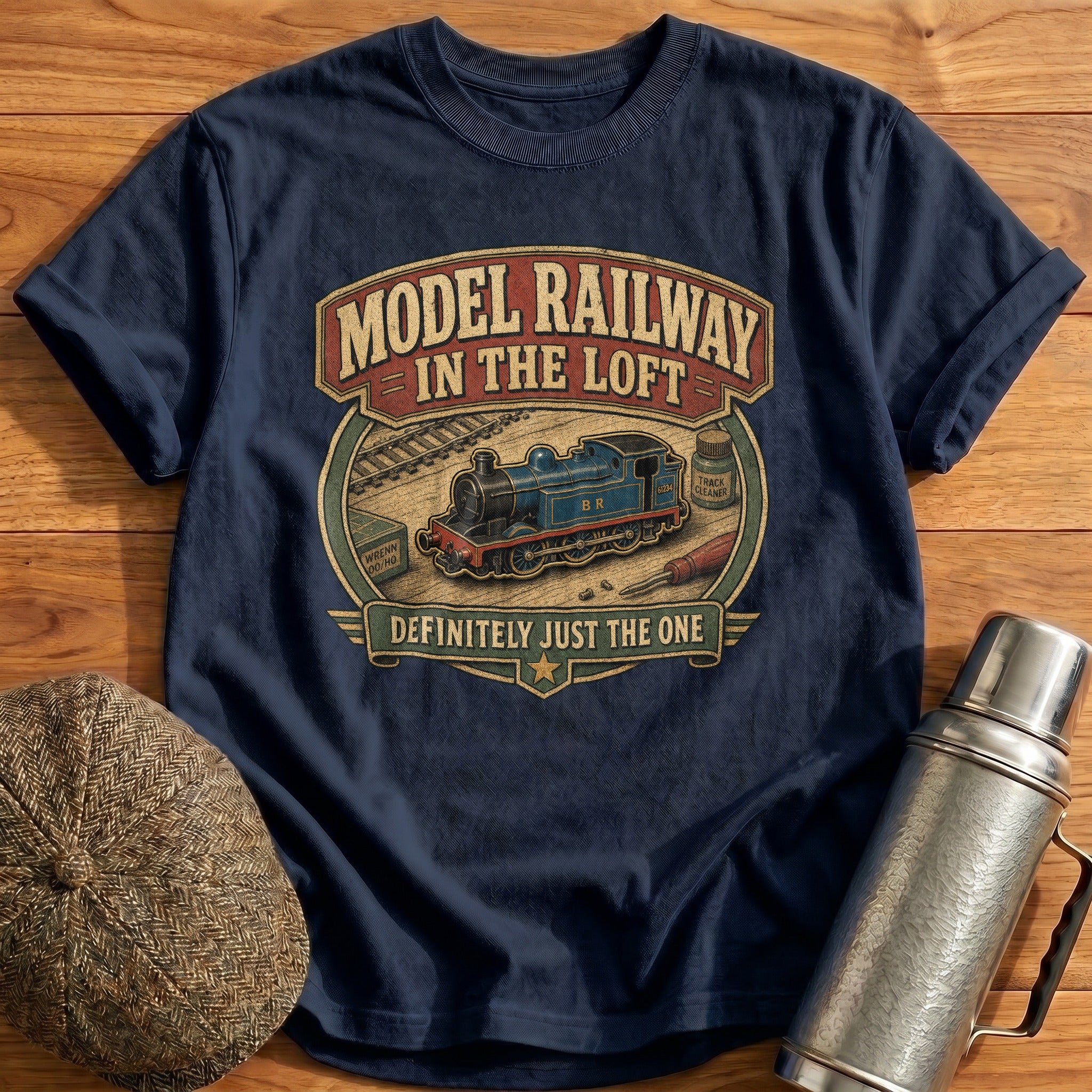 Model Railway in the Loft T-Shirt - Navy