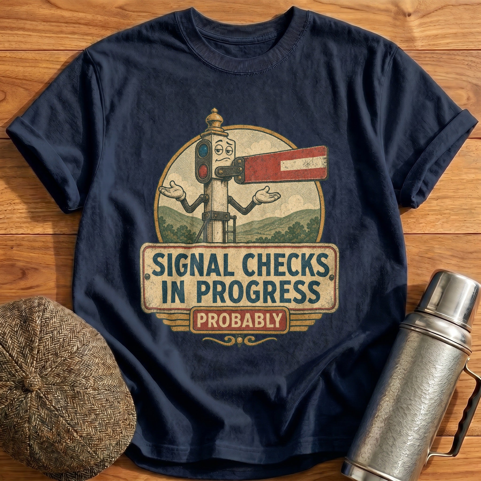Signal Checks in Progress T-Shirt - Navy