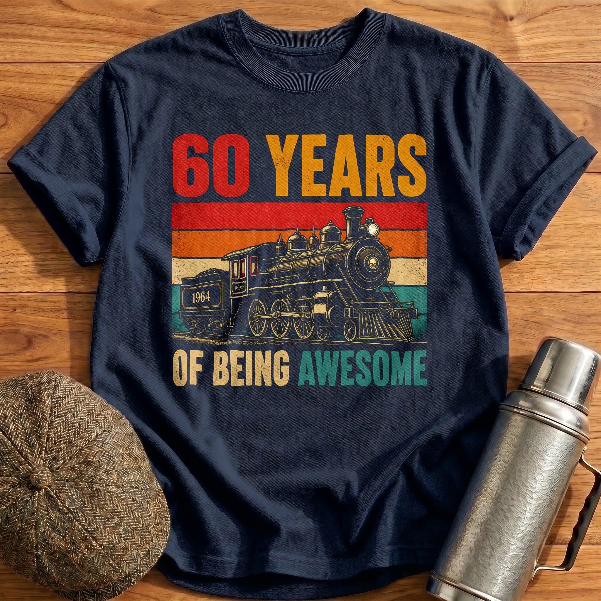 60 Being Awesome T-Shirt - Navy