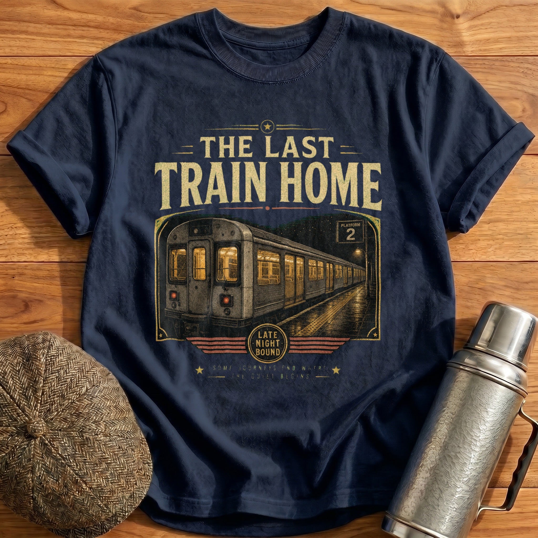 The Last Train Home T-Shirt - Navy