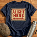 Alight Here T-Shirt - Navy