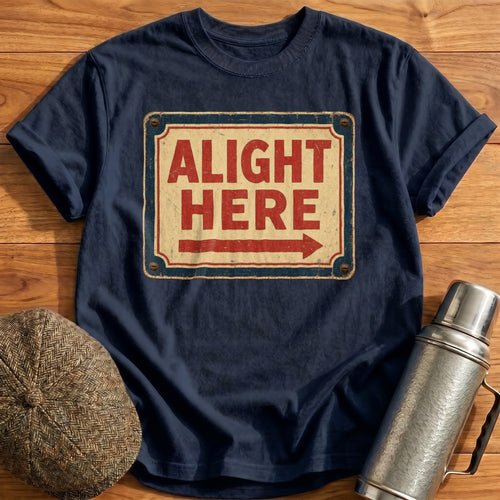 Alight Here T-Shirt - Navy