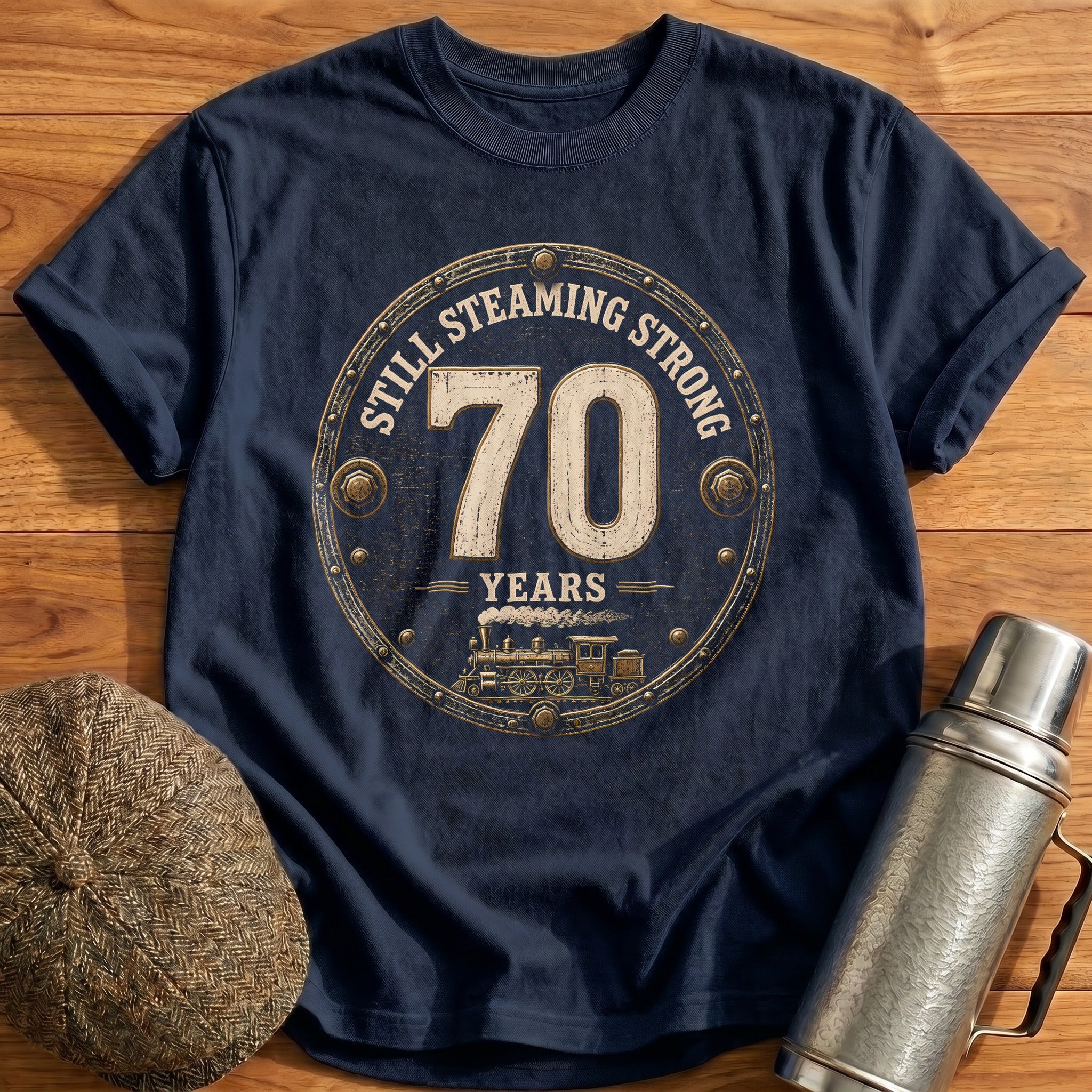 70 Still Steaming T-Shirt - Navy