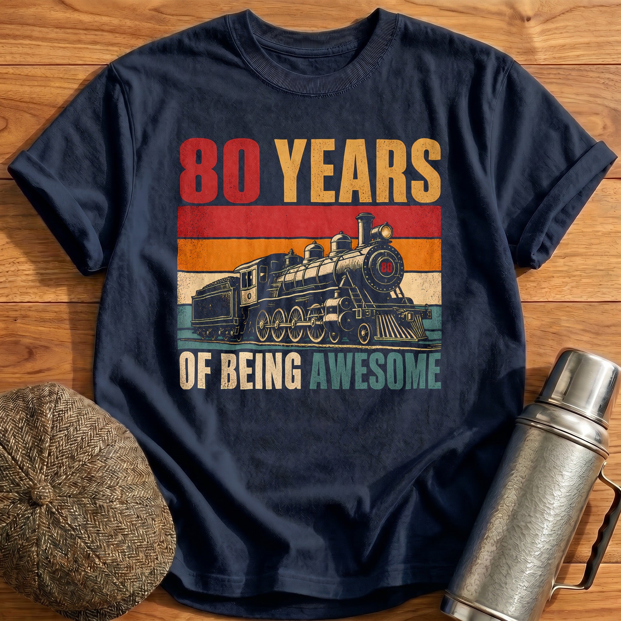 80 Being Awesome T-Shirt - Navy