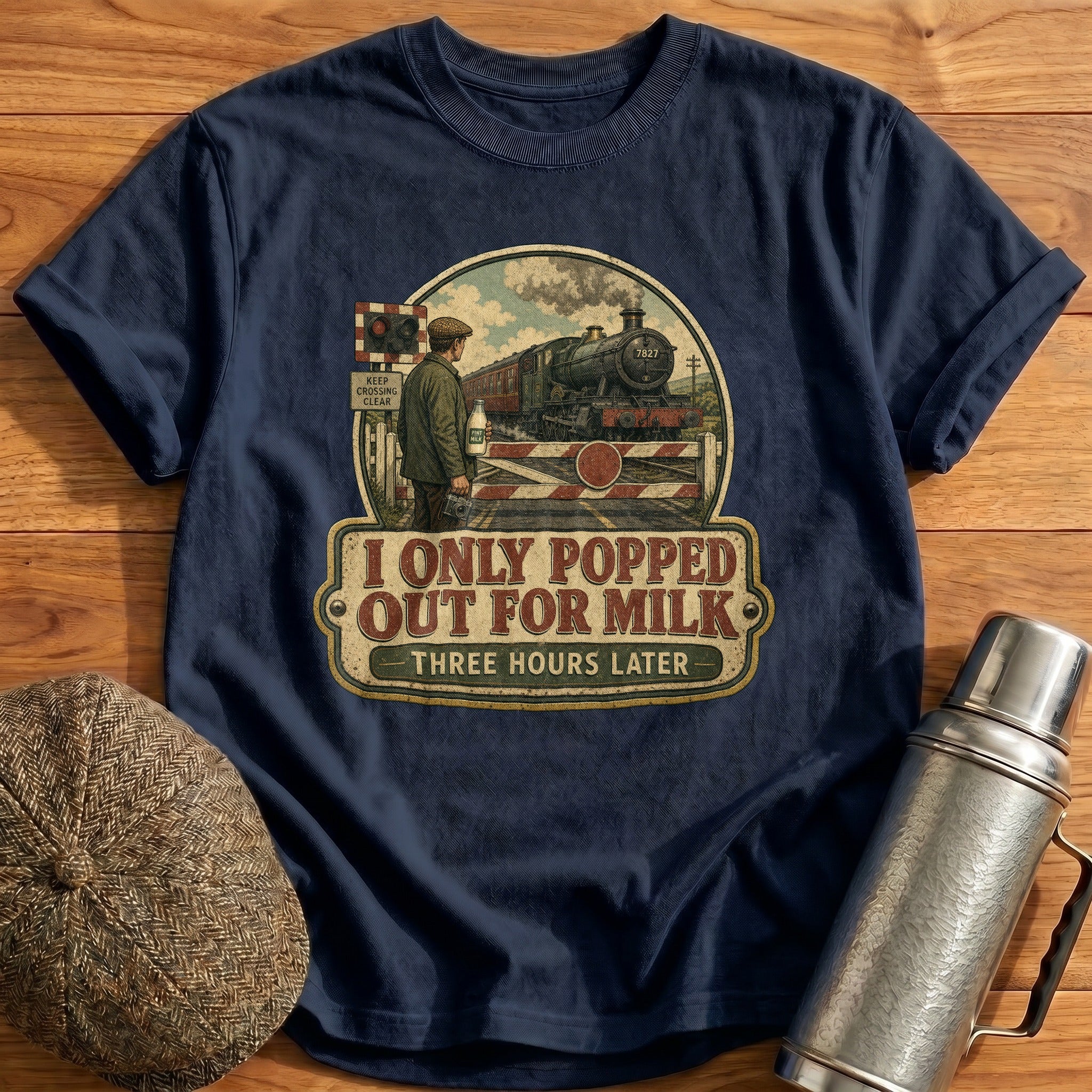 I Only Popped Out for Milk T-Shirt - Navy