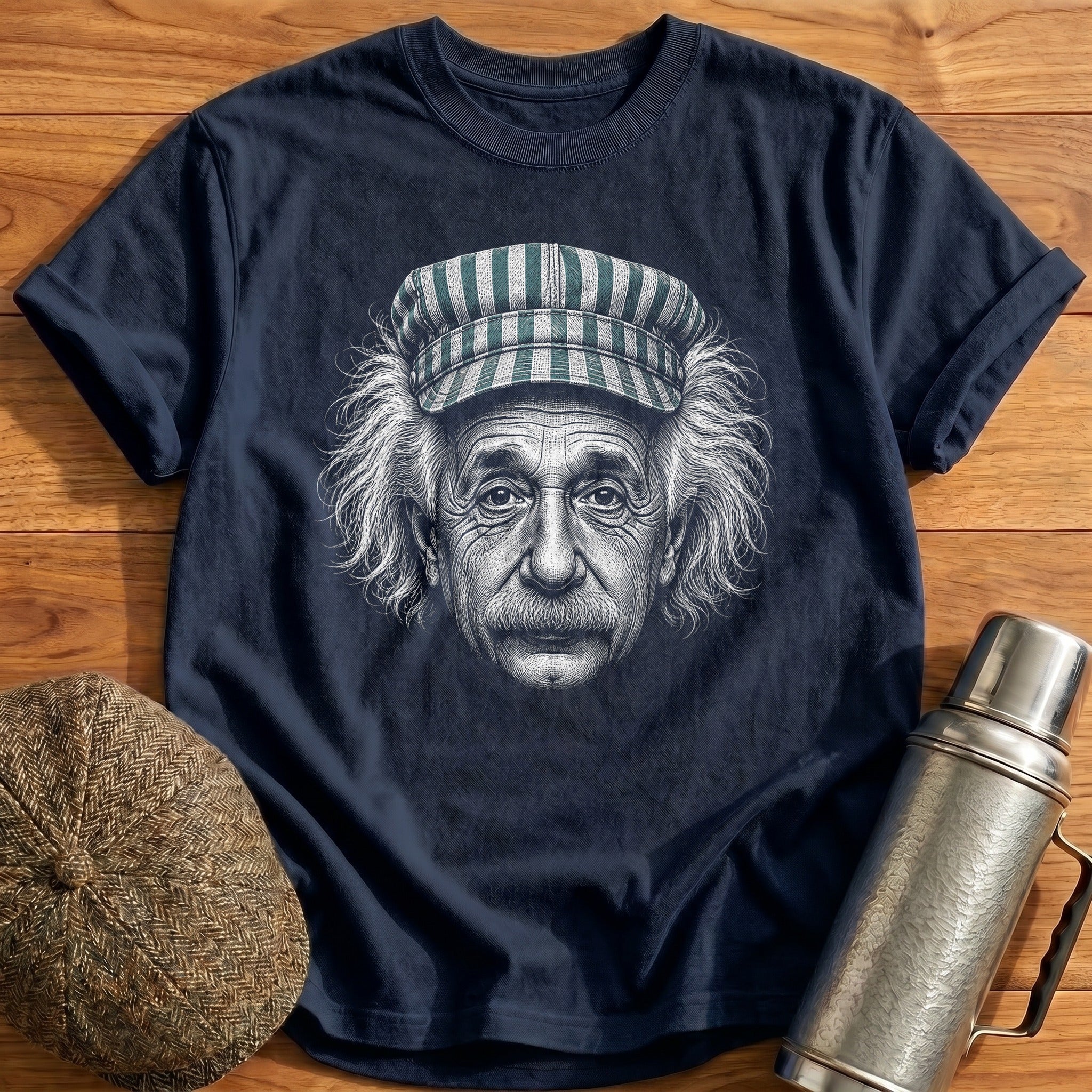 Albert Einstein Engineer Soft Teal T-Shirt - Navy