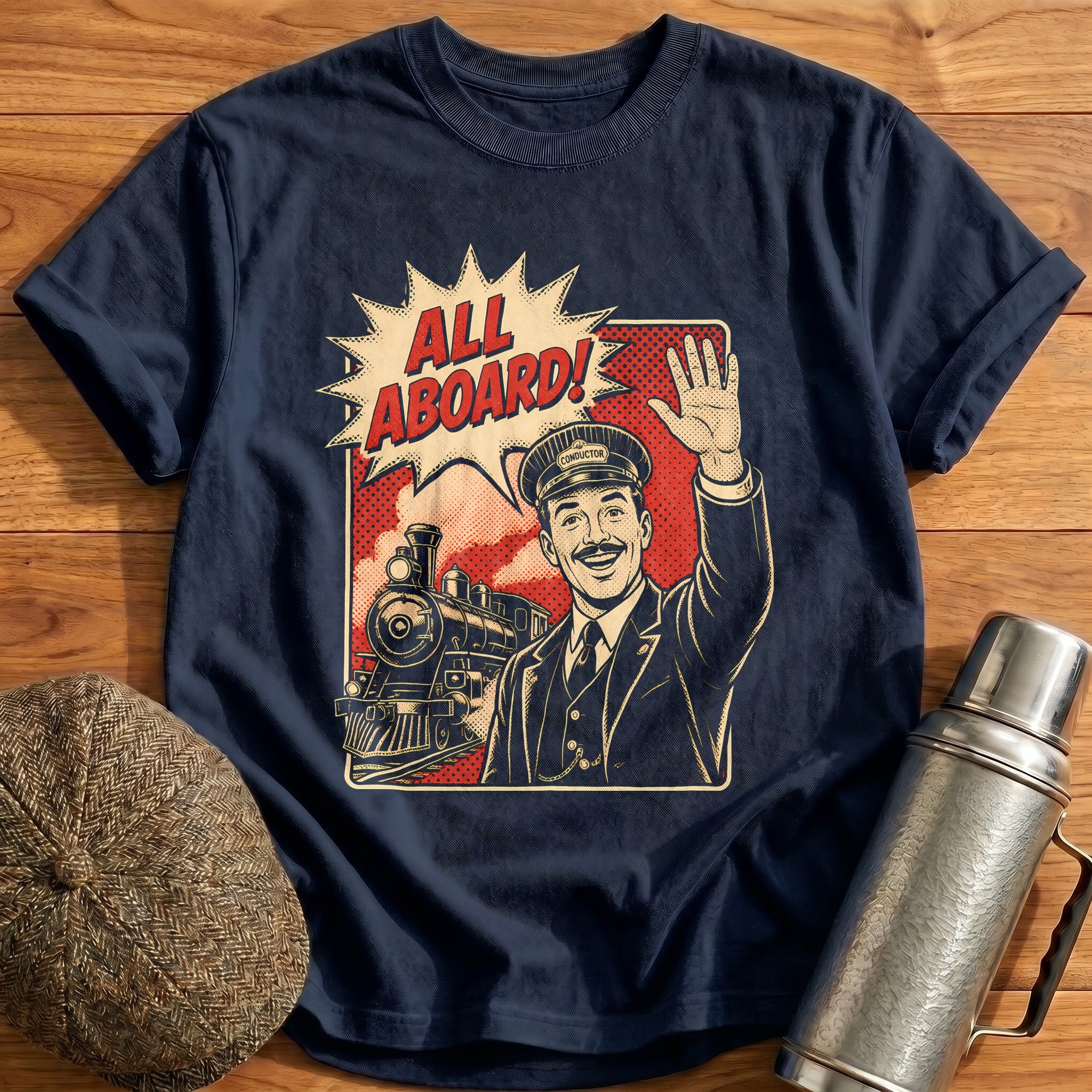 All Aboard Captain T-Shirt - Navy