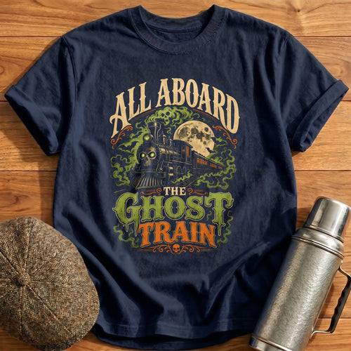 All Aboard The Ghost Train T-Shirt - Navy
