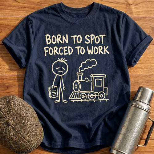 Born To Spot Forced To Work 13 T-Shirt - Navy