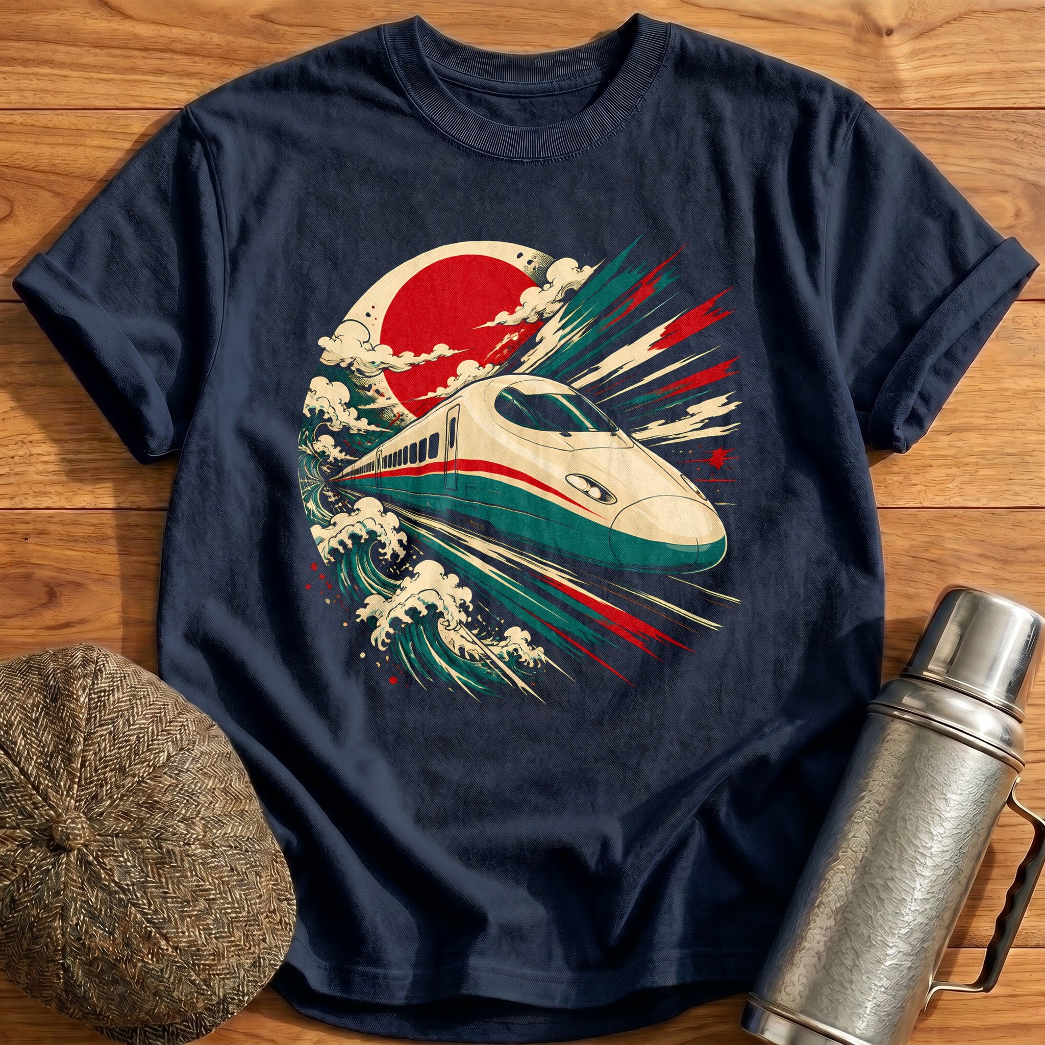 Bullet & Sun T-Shirt - Navy