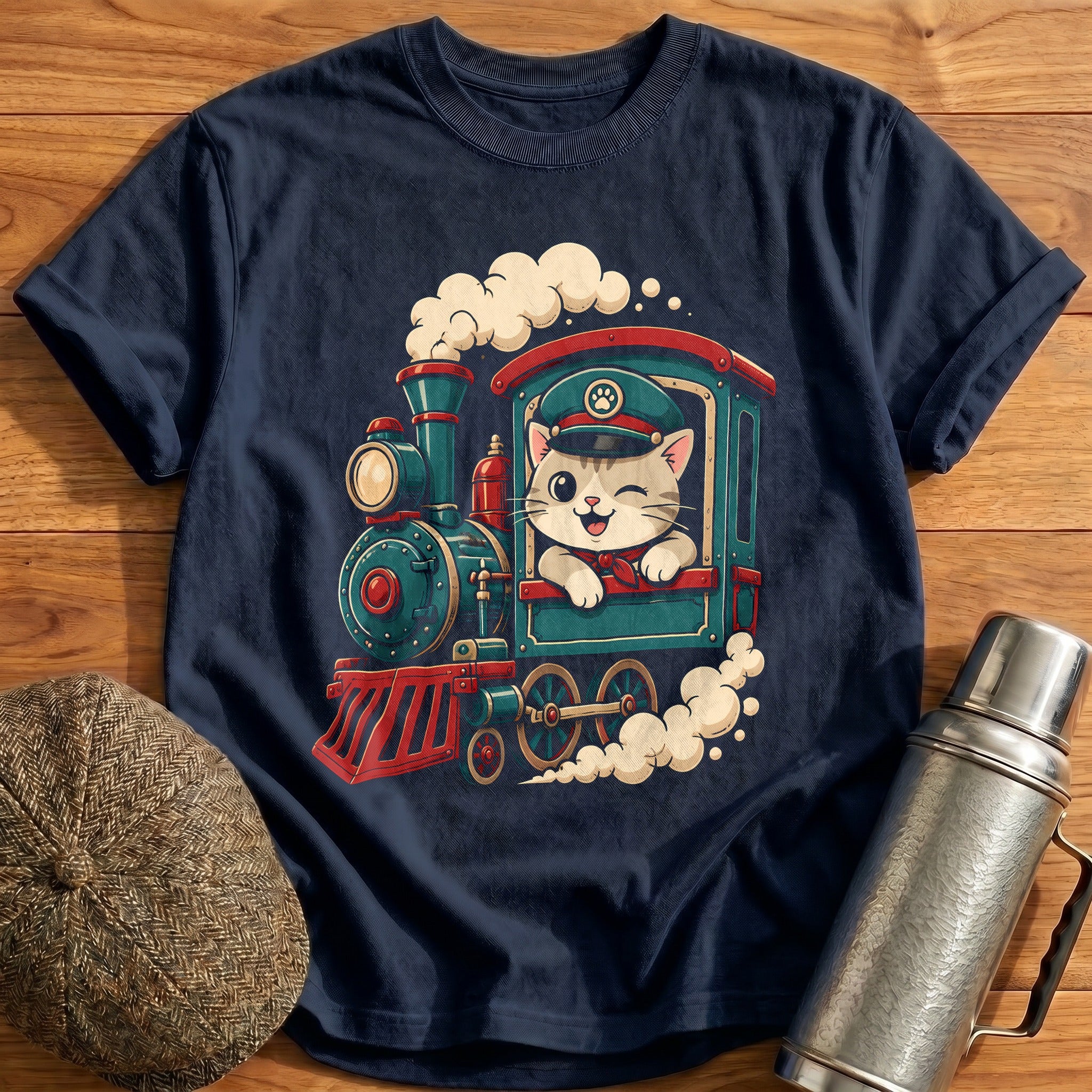 Captain Whiskers T-Shirt - Navy