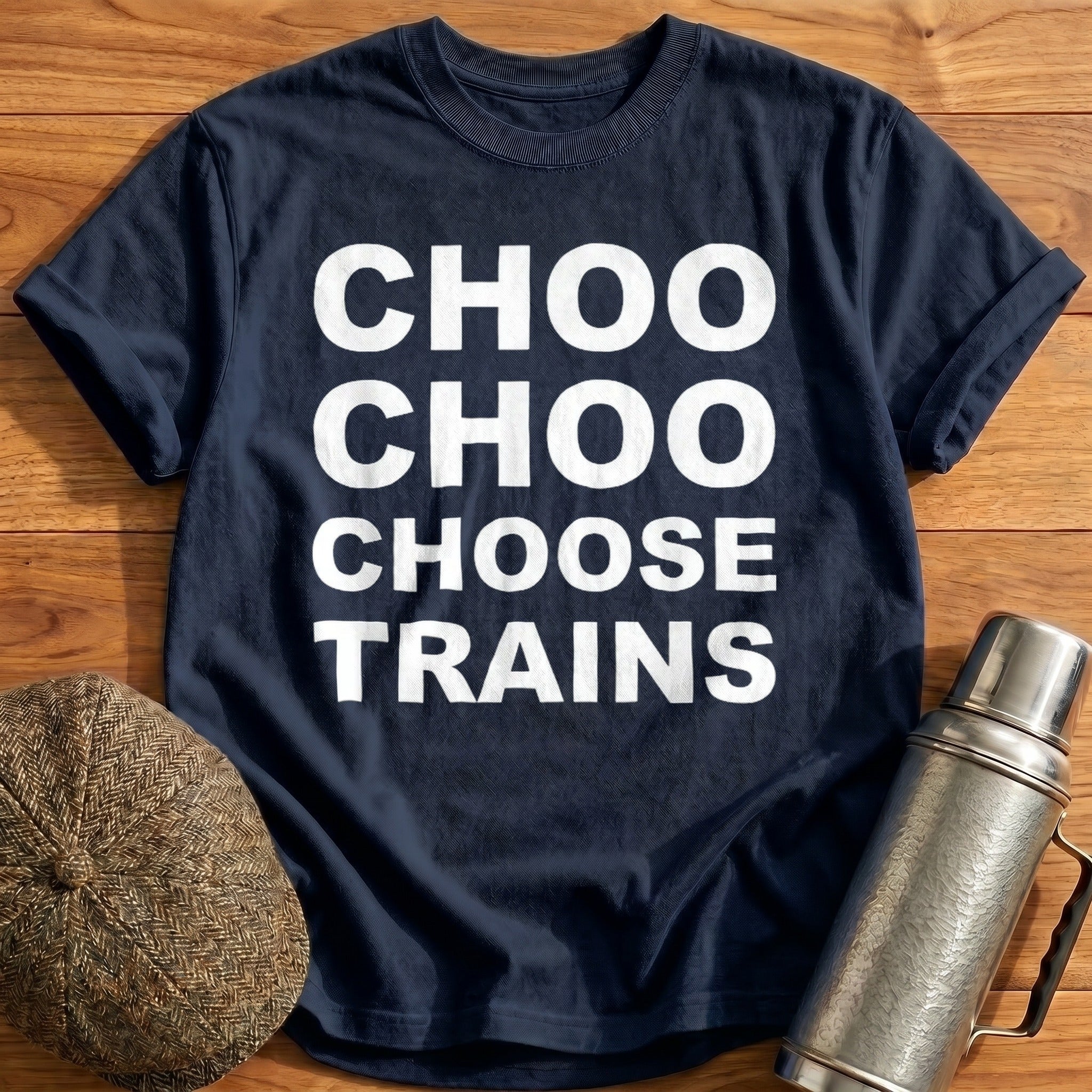 Choo Choo Choose Trains T-Shirt - Navy